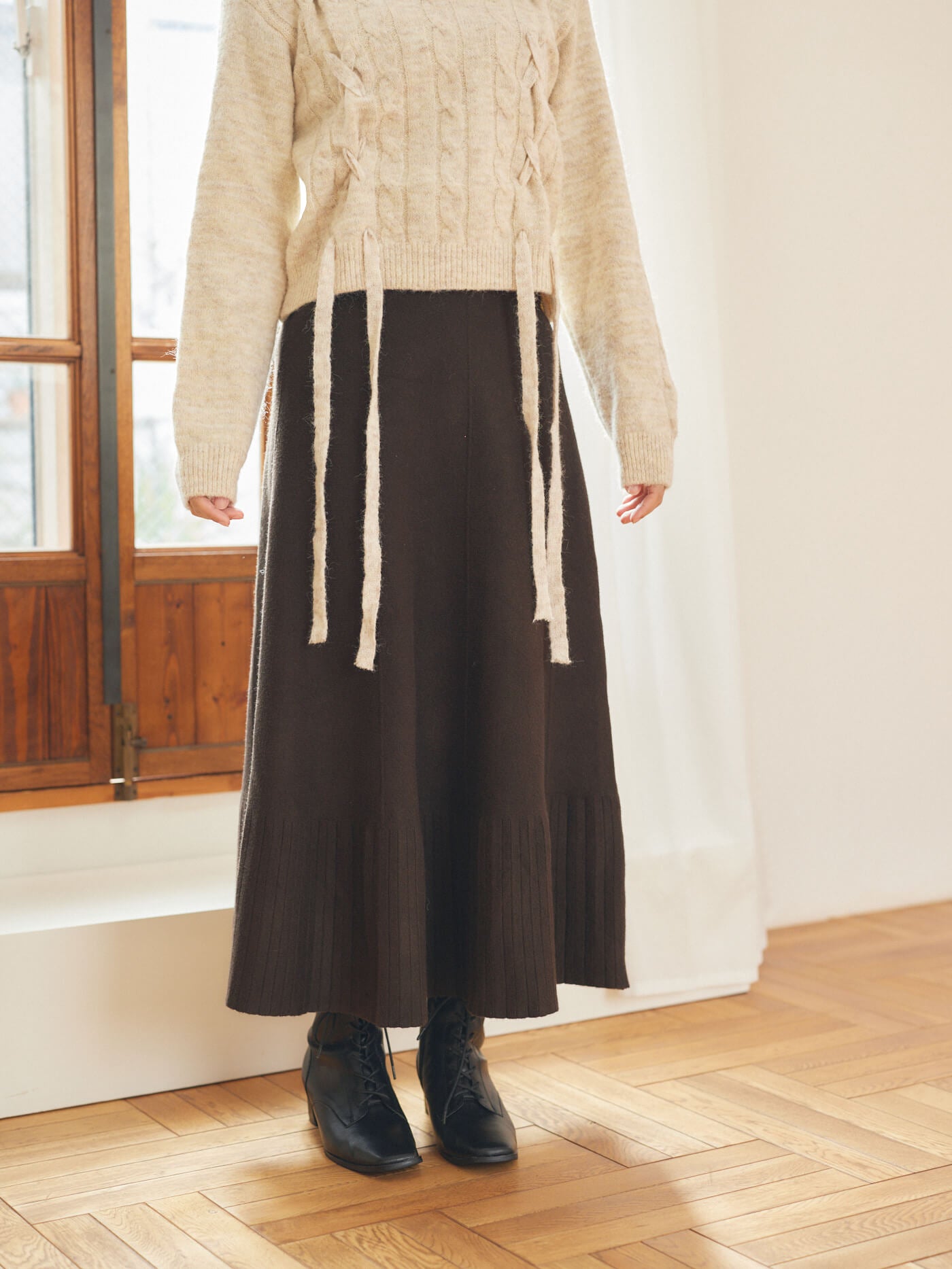 Melty knit skirt
