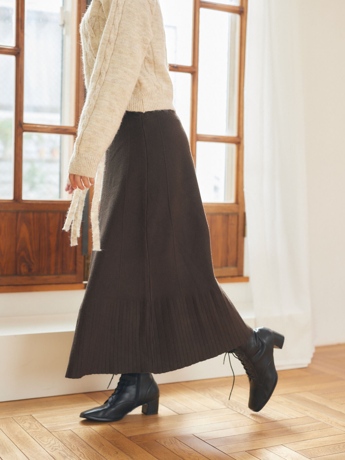 Melty knit skirt
