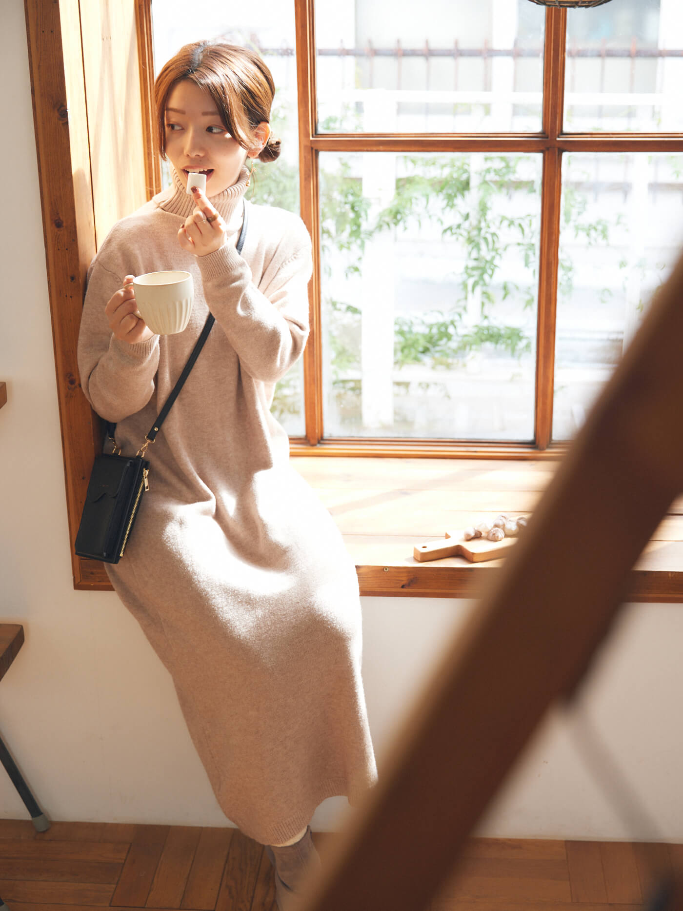 Melty knit one-piece