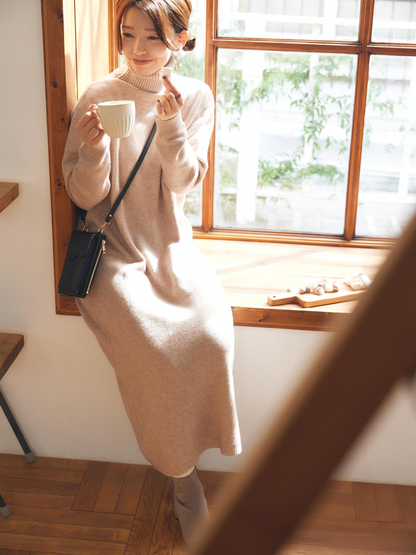 Melty knit one-piece