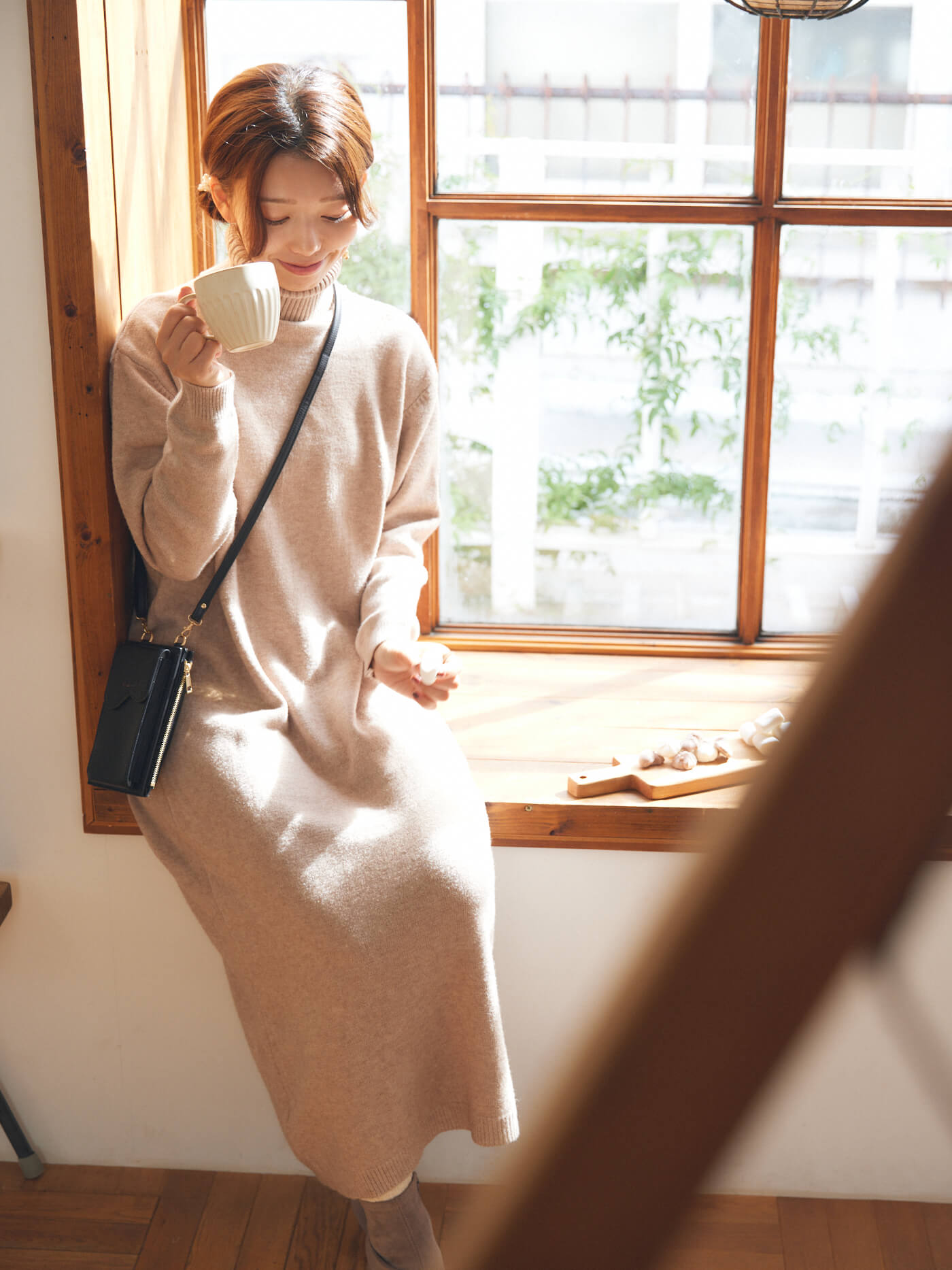 Melty knit one-piece