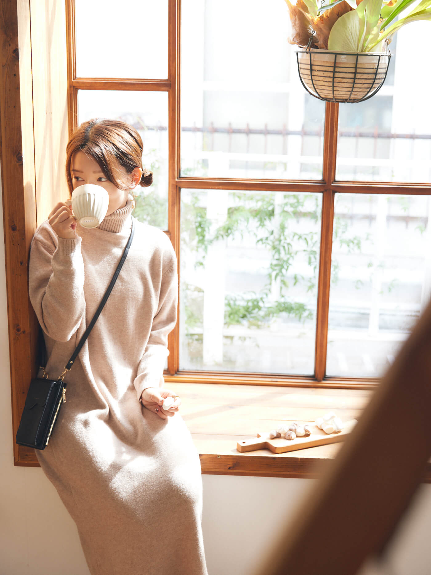 Melty knit one-piece