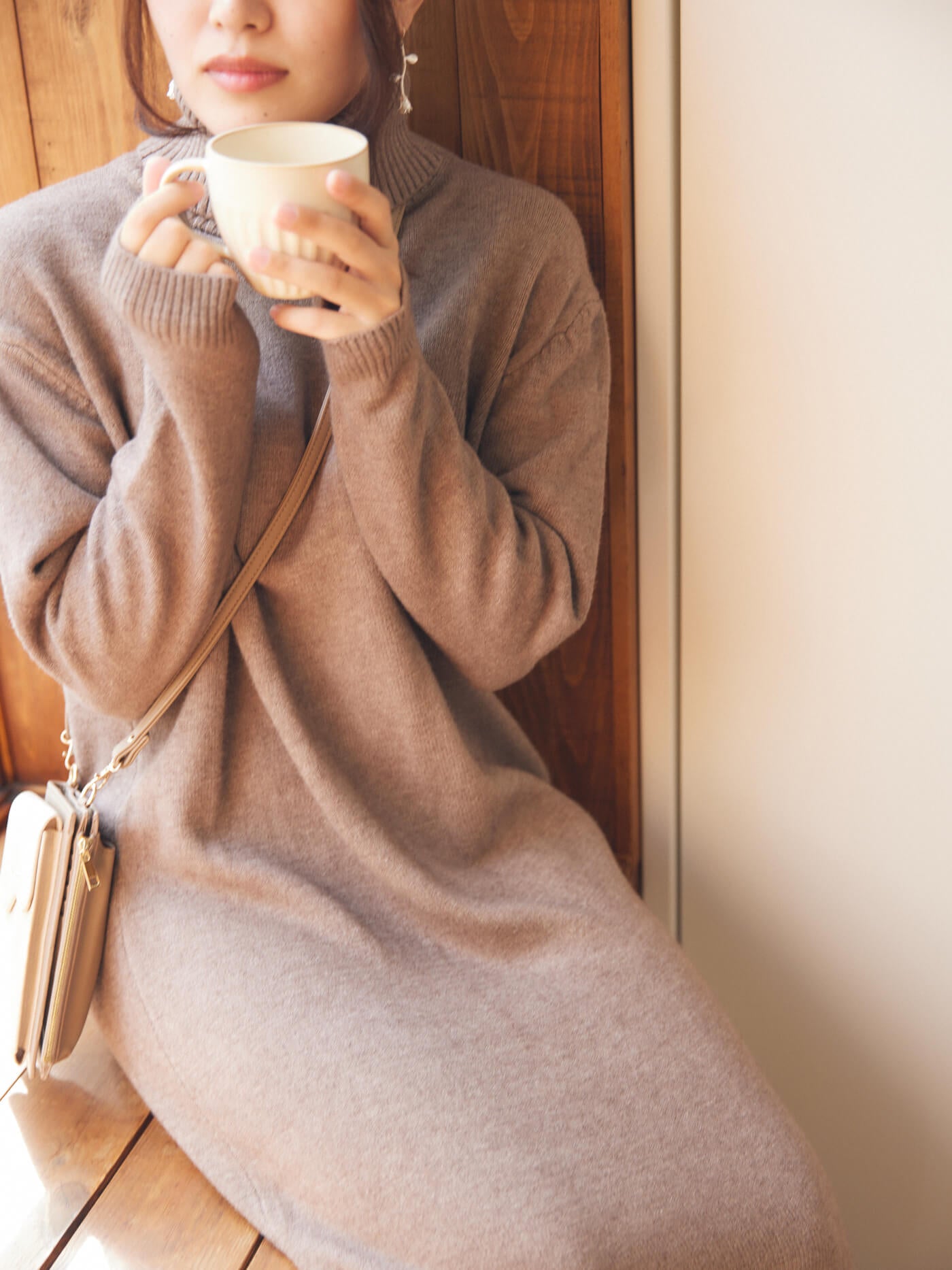 Melty knit one-piece