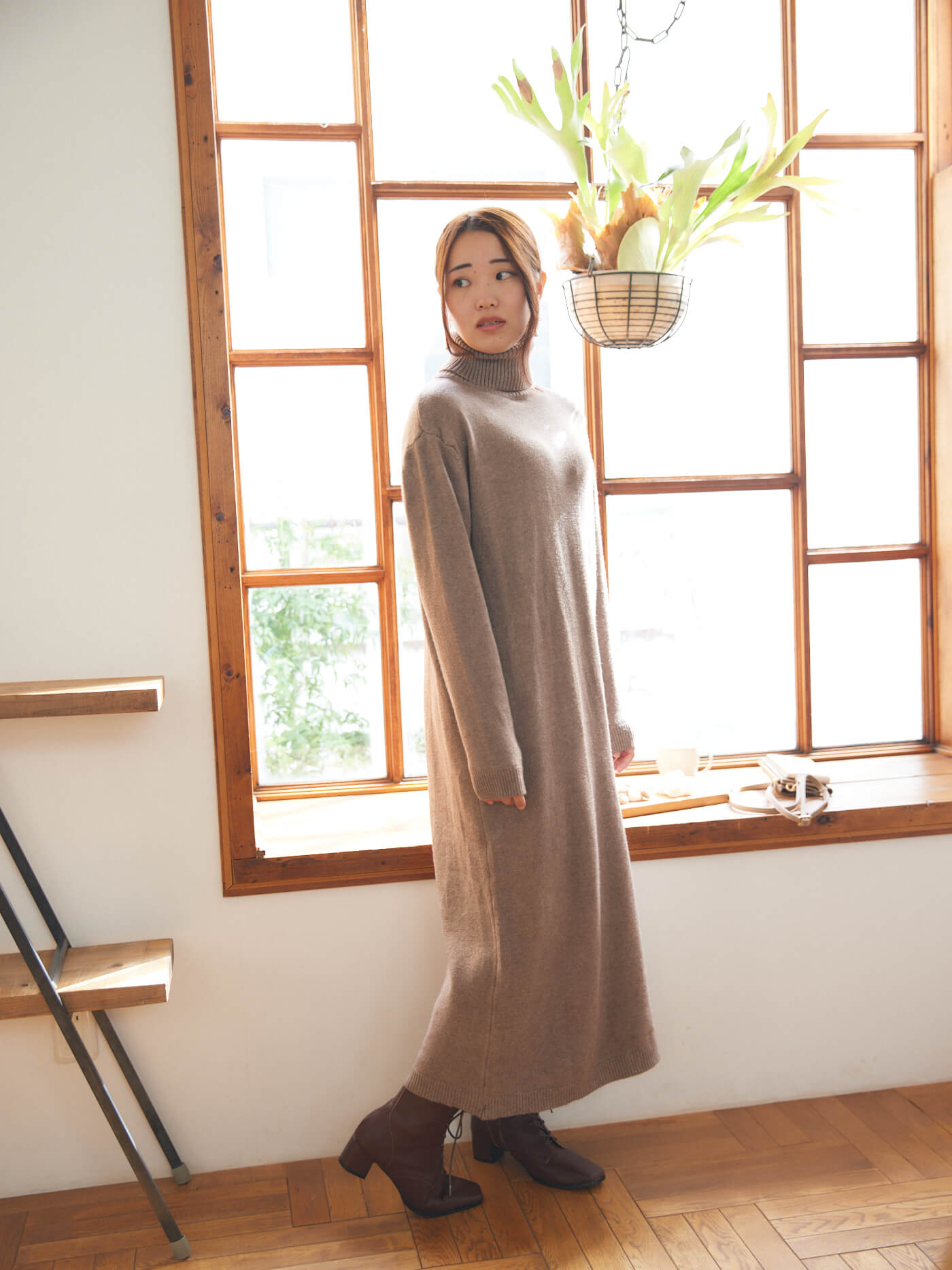 Melty knit one-piece