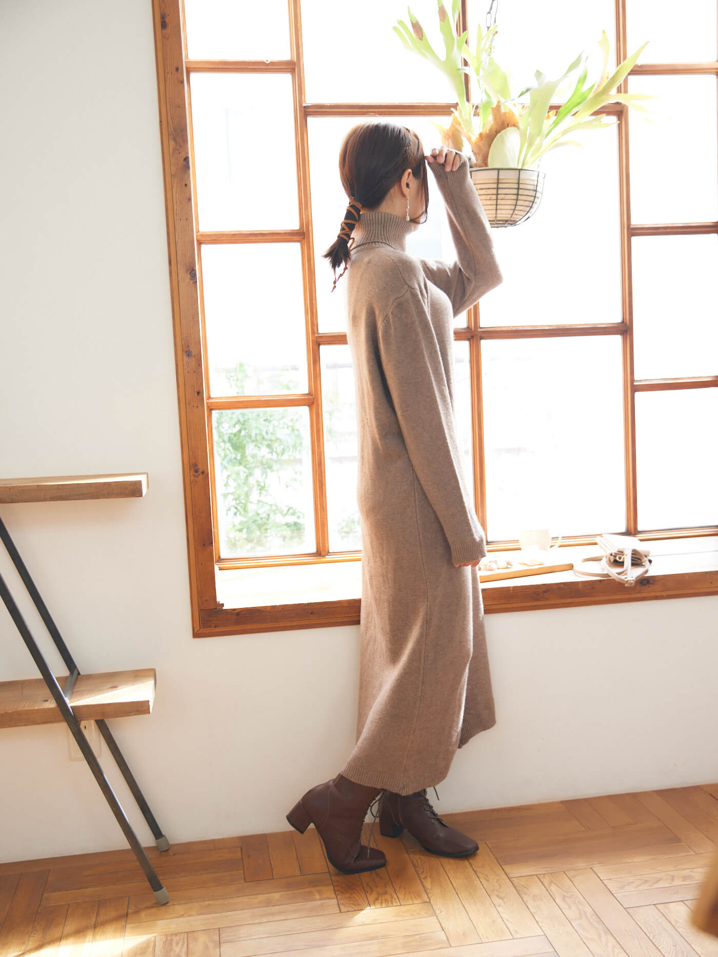 Melty knit one-piece