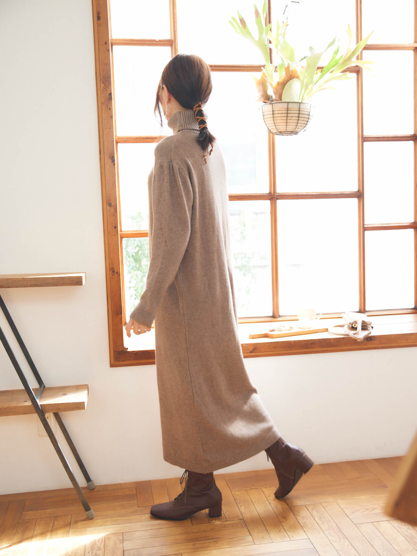 Melty knit one-piece