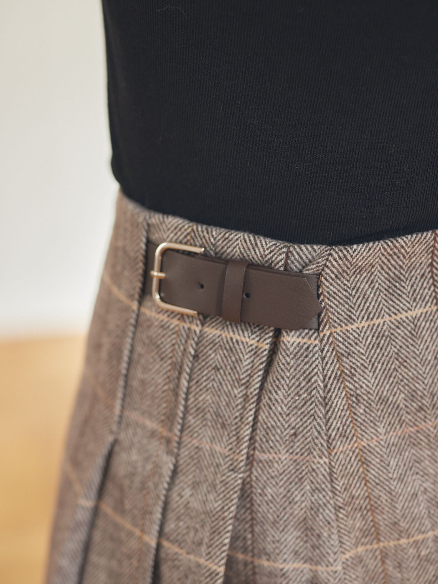 cappuccino check skirt