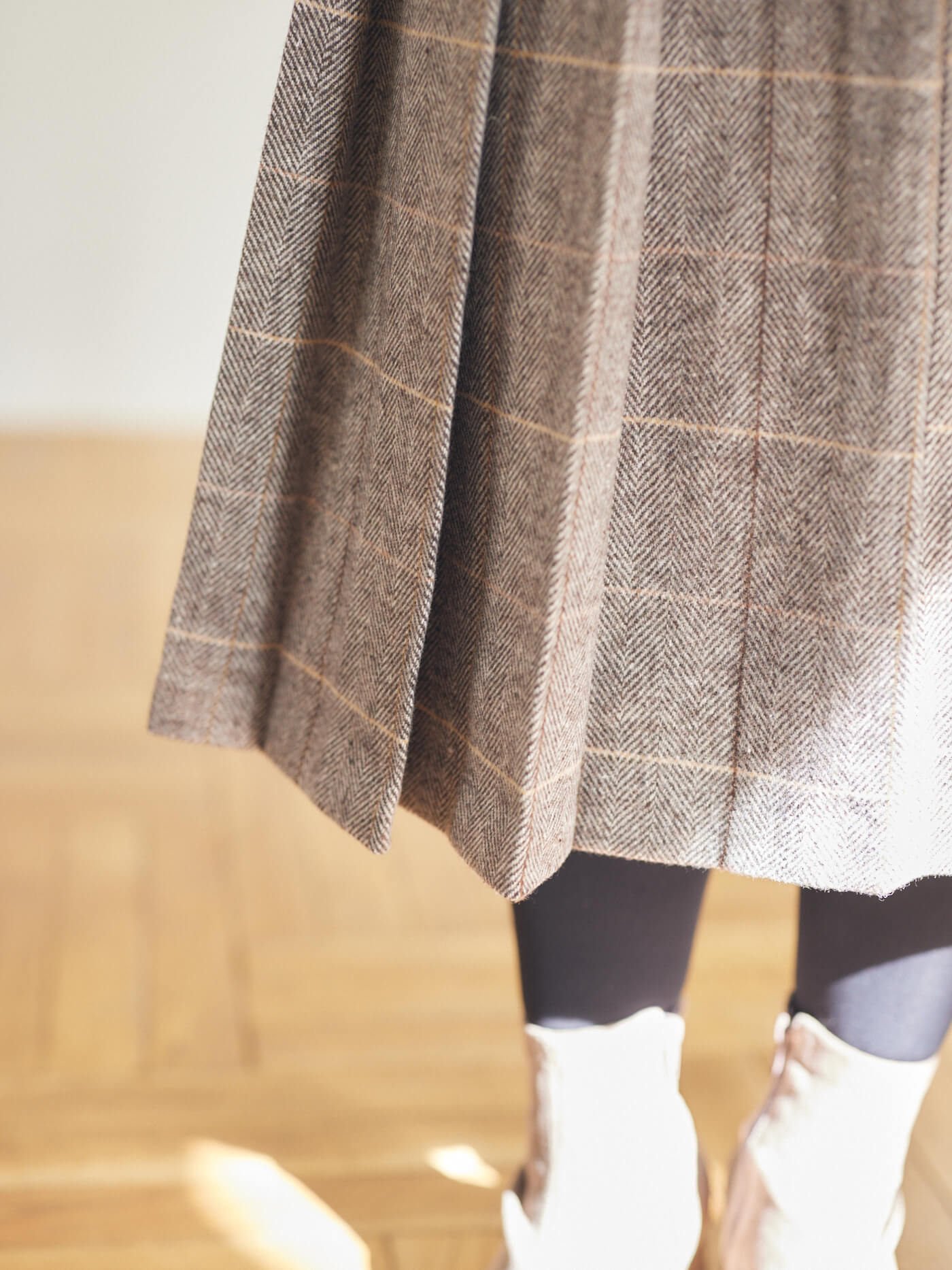 cappuccino check skirt