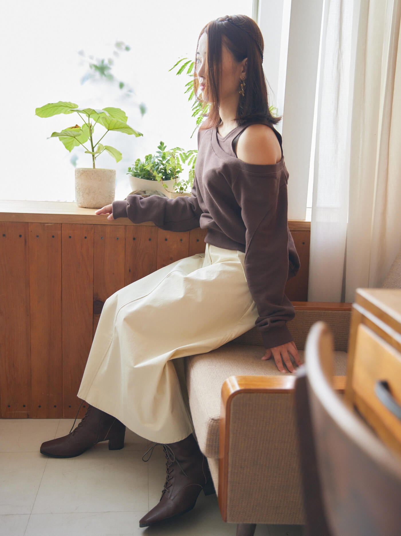 trench flare skirt