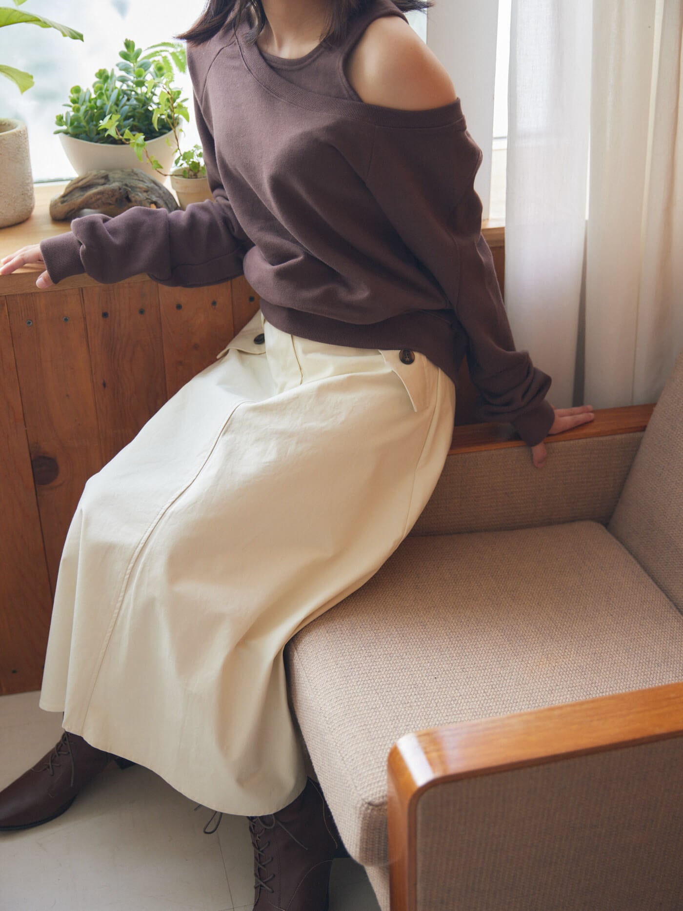 trench flare skirt