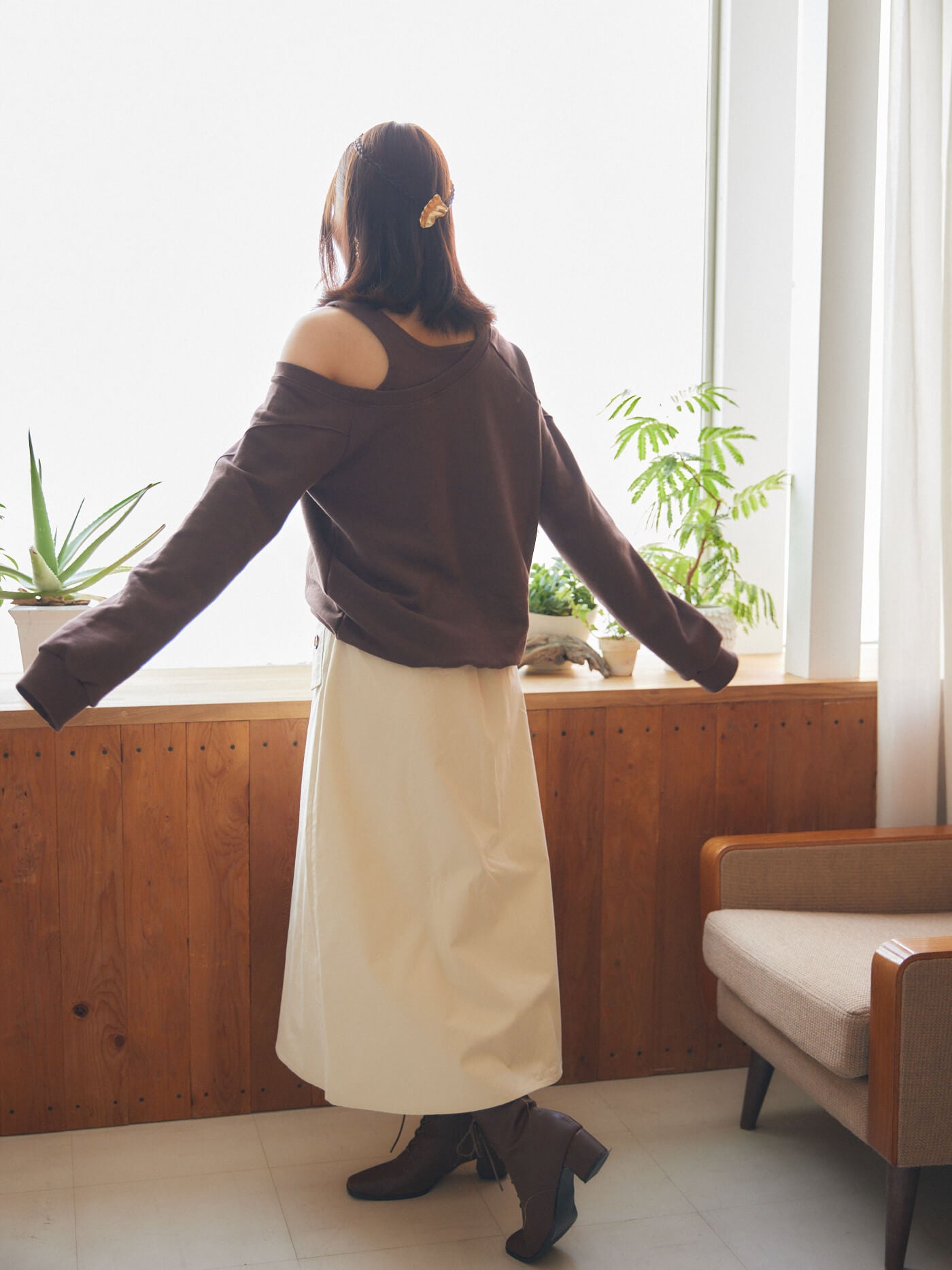 trench flare skirt