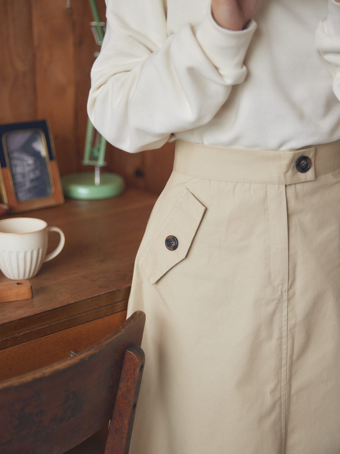 trench flare skirt