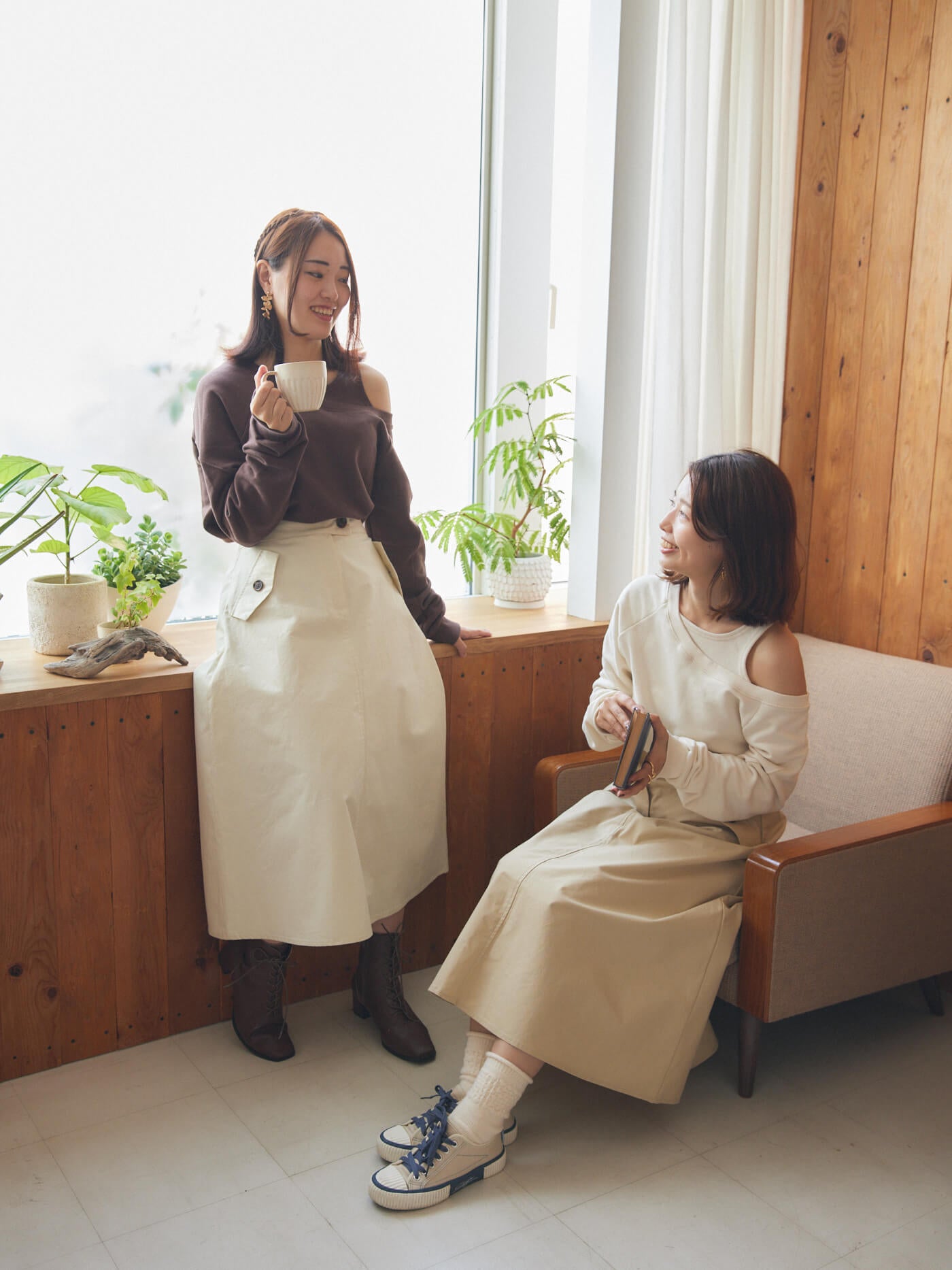 trench flare skirt