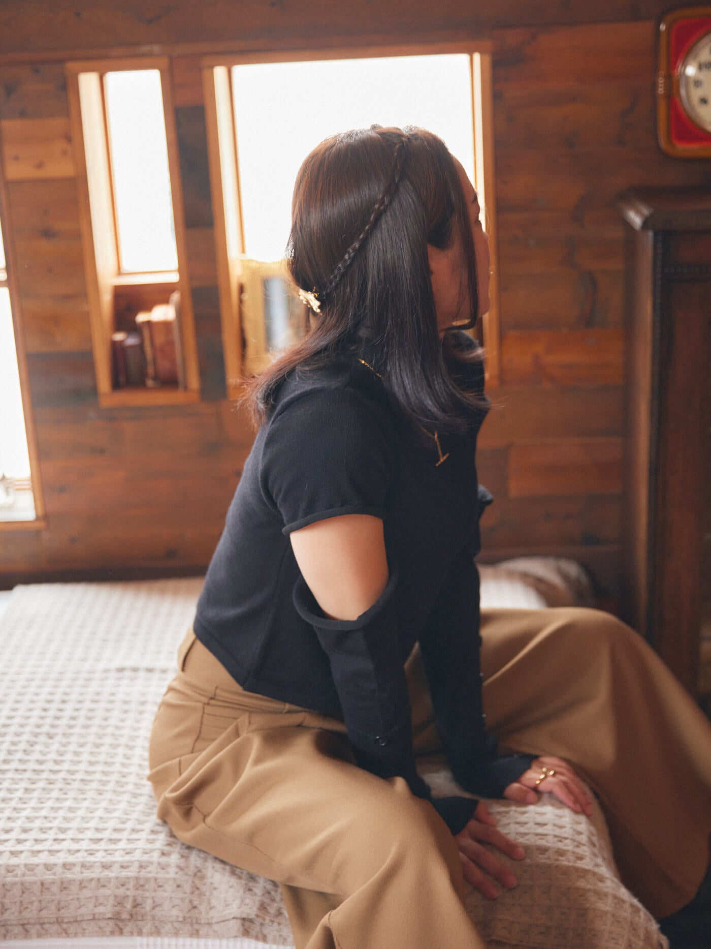 2way sleeve bottun tops