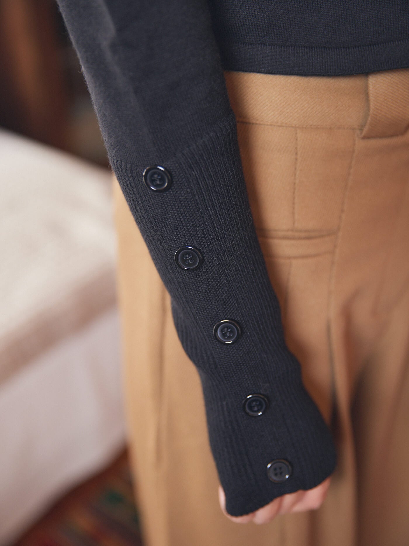 2way sleeve bottun tops