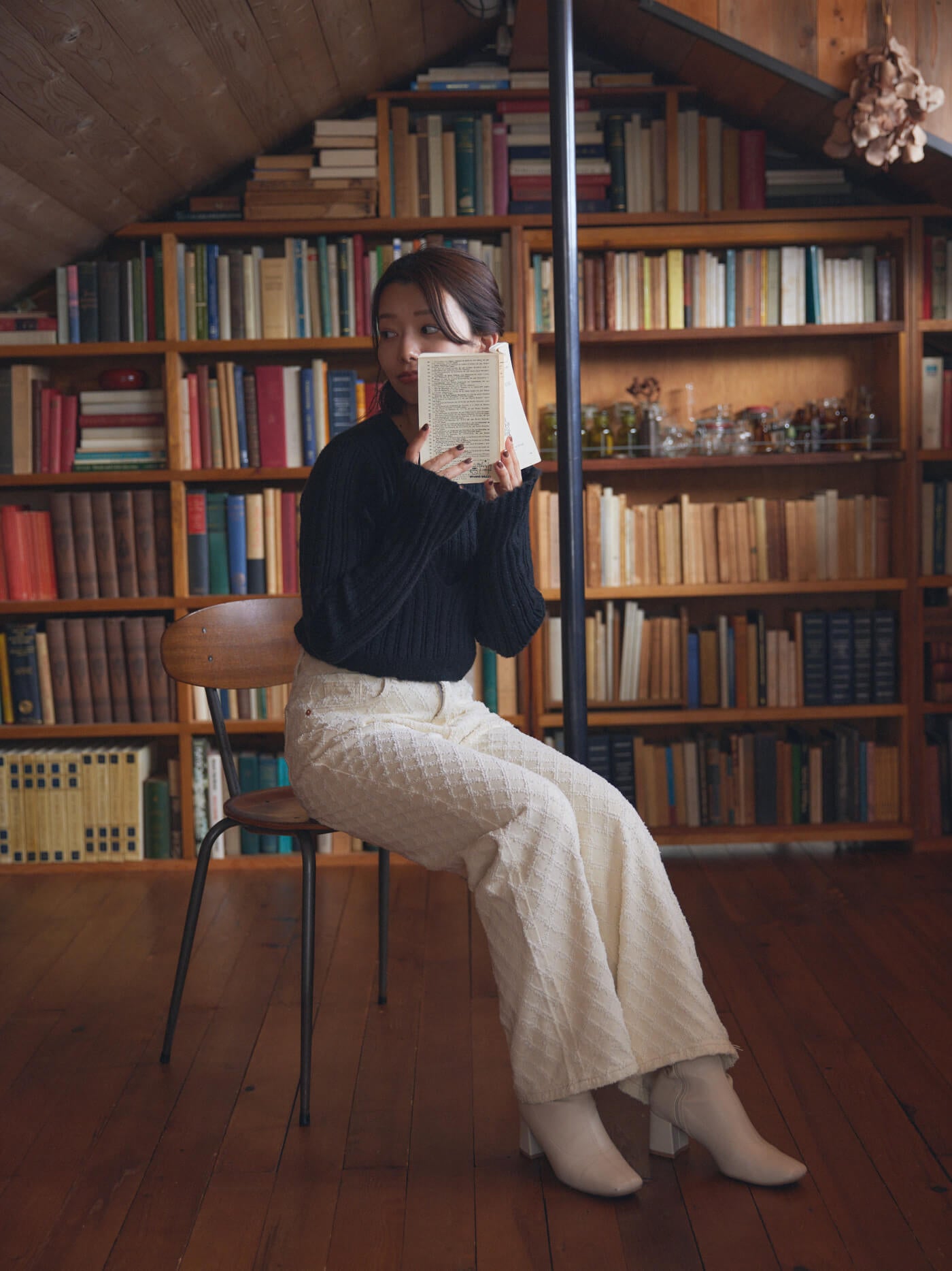 jacquard wide pants