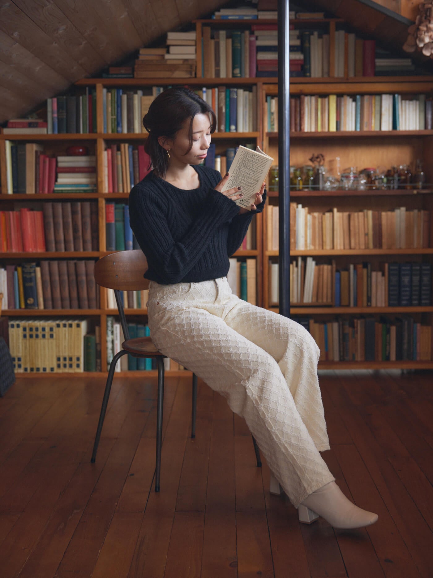 jacquard wide pants
