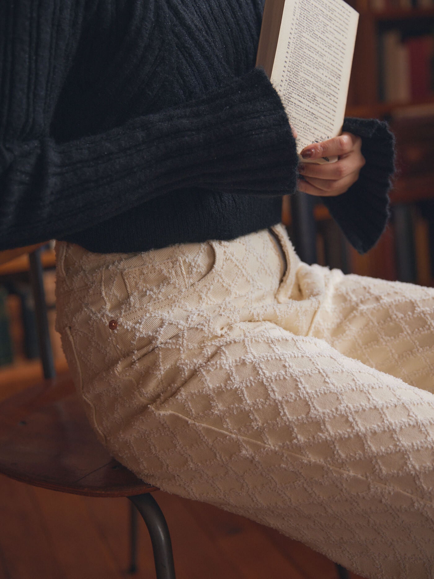 jacquard wide pants