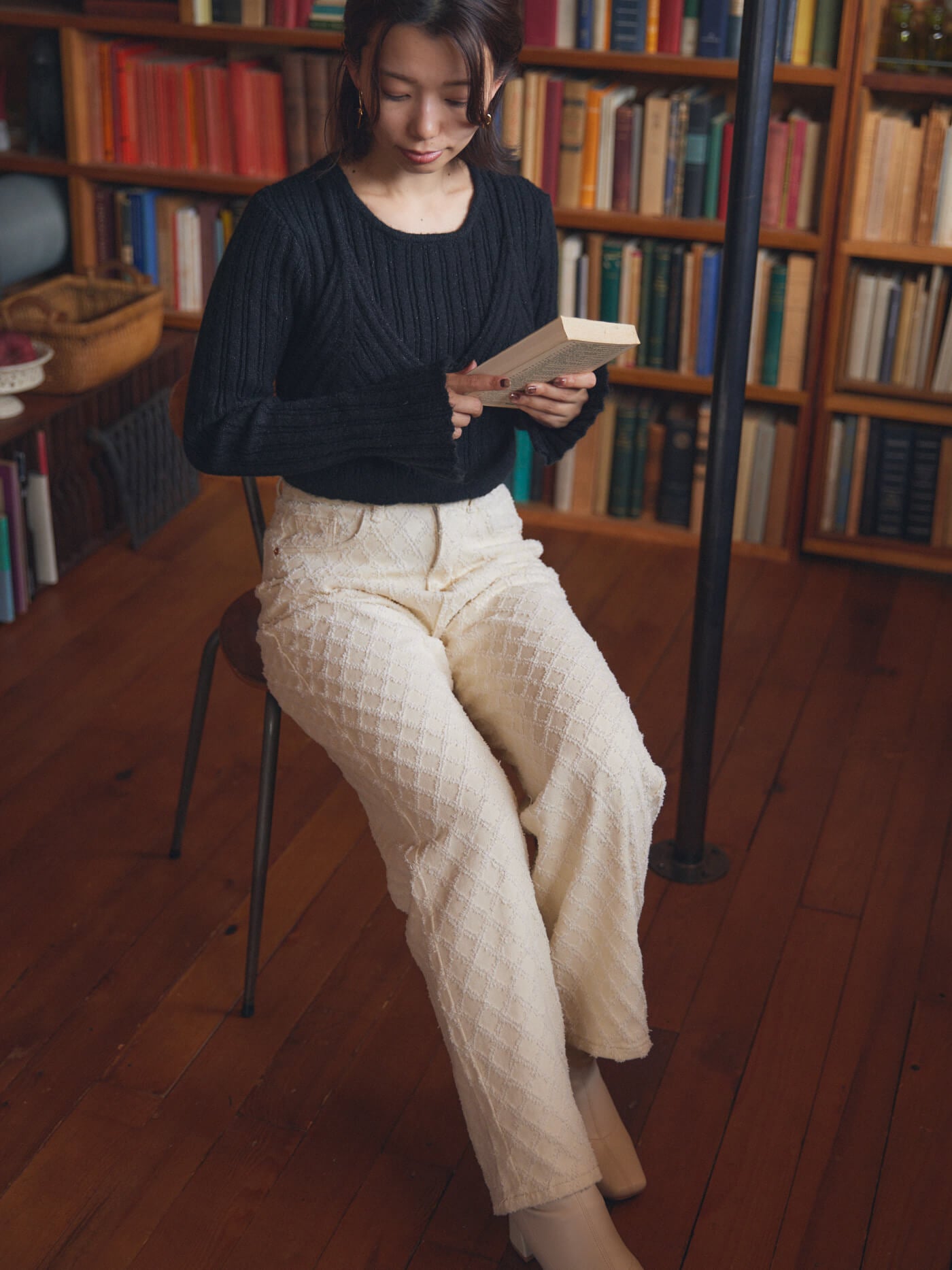 jacquard wide pants