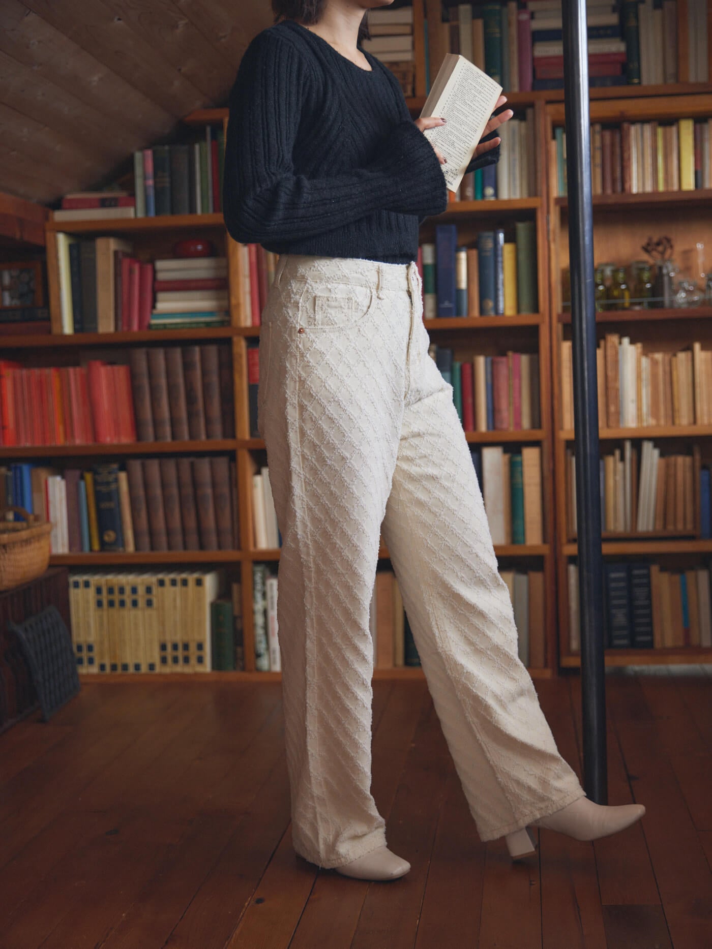 jacquard wide pants