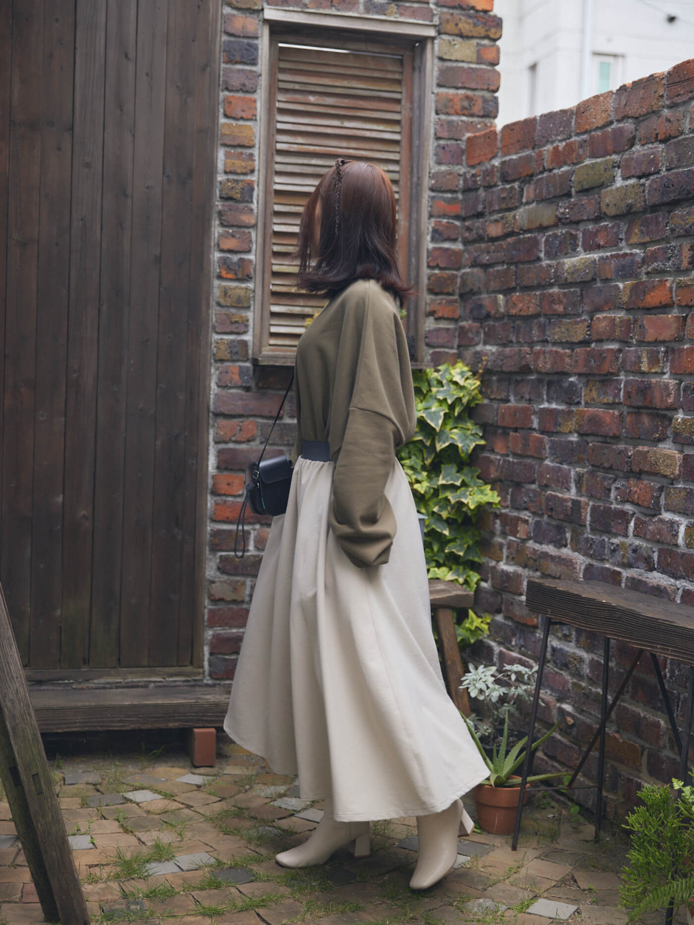 stretch wide skirt