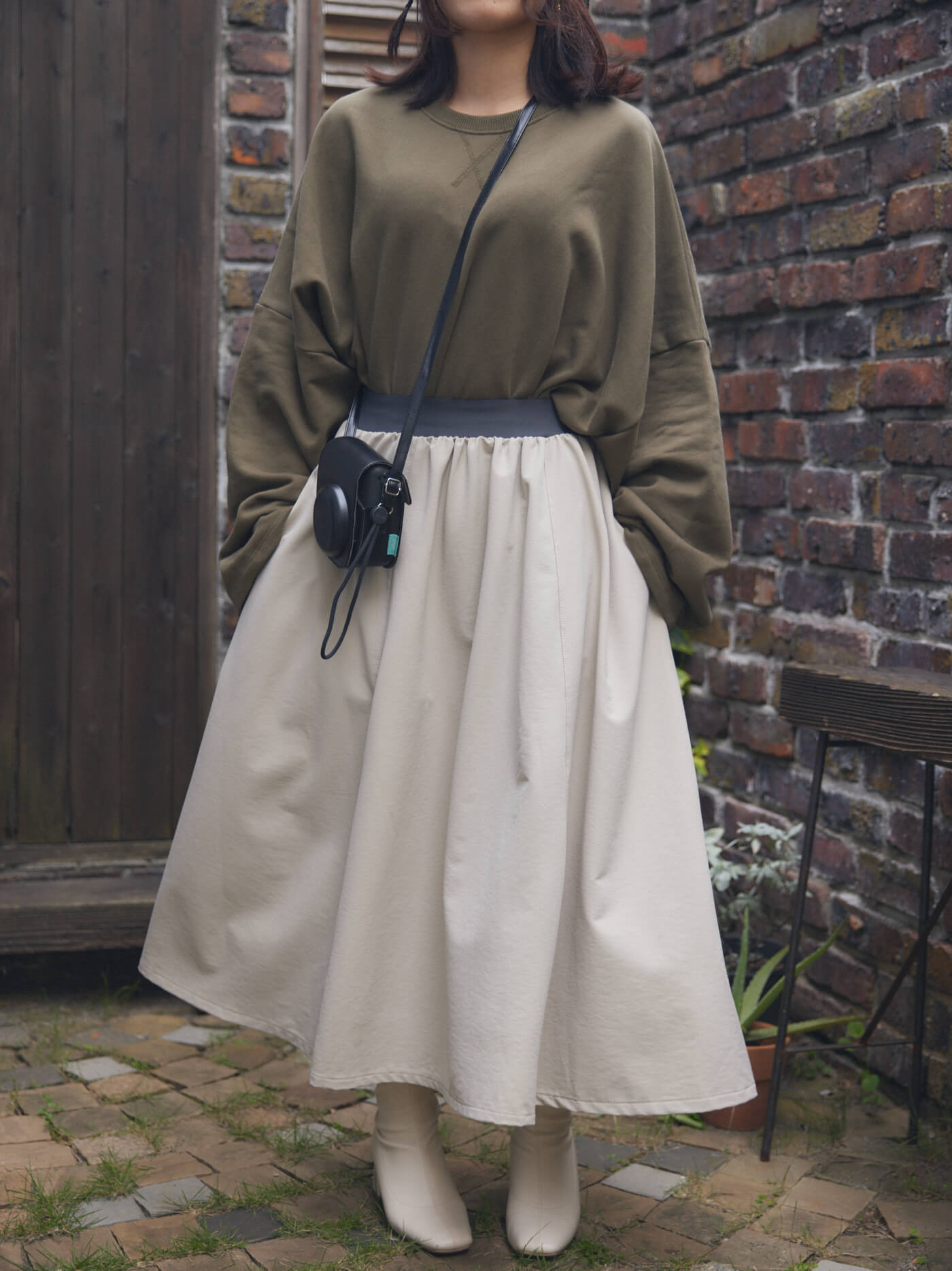 stretch wide skirt