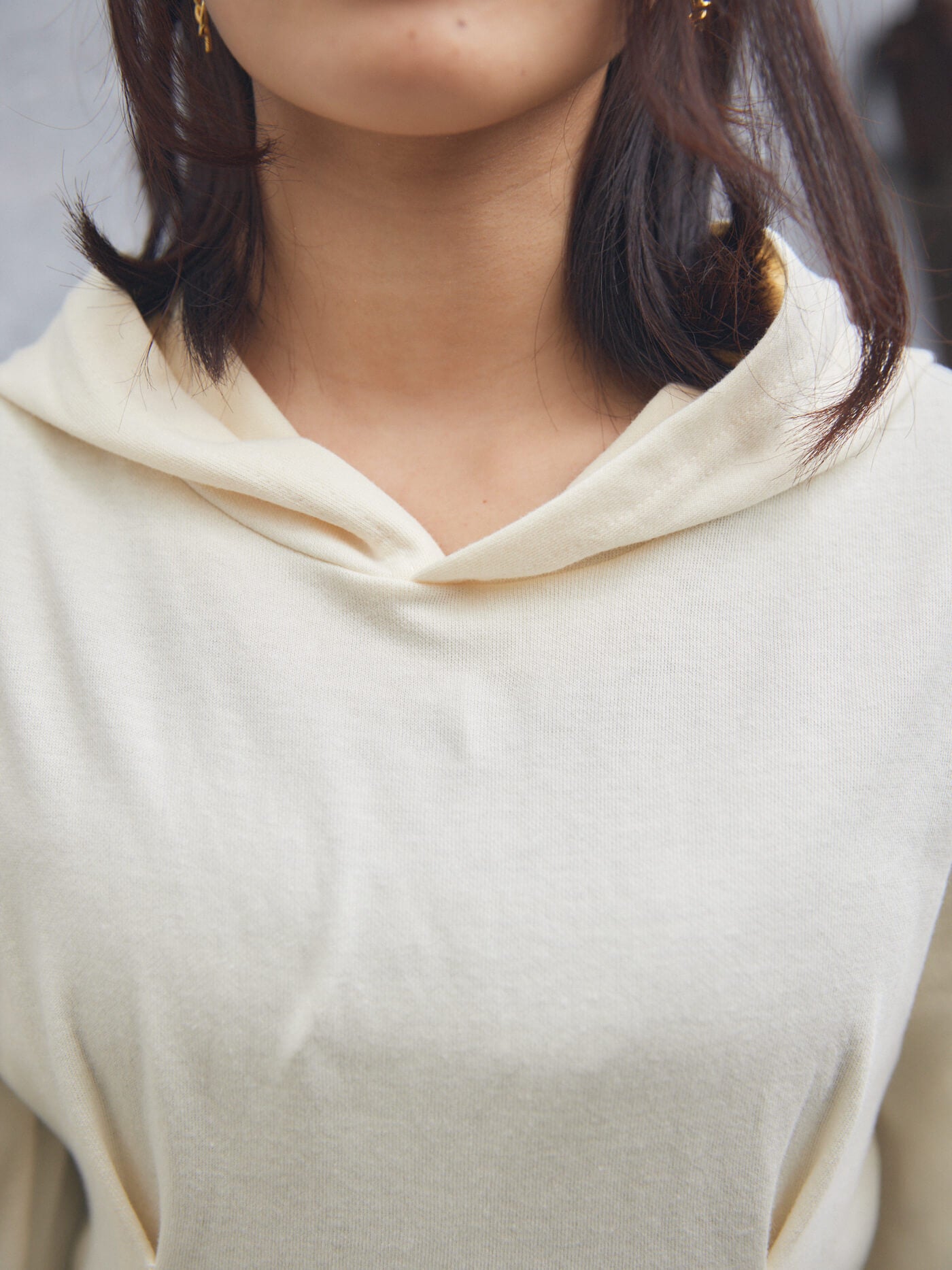 pin tuck hood long one-piece