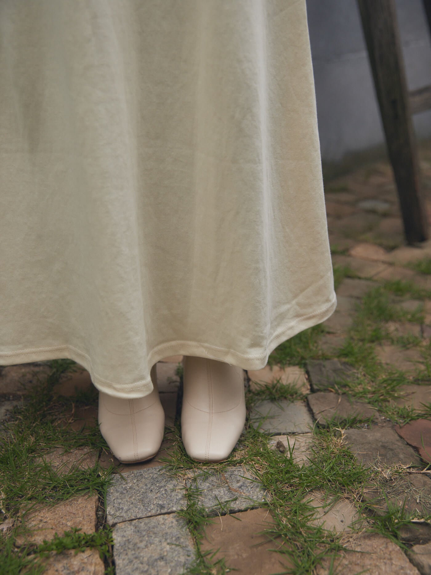 pin tuck hood long one-piece