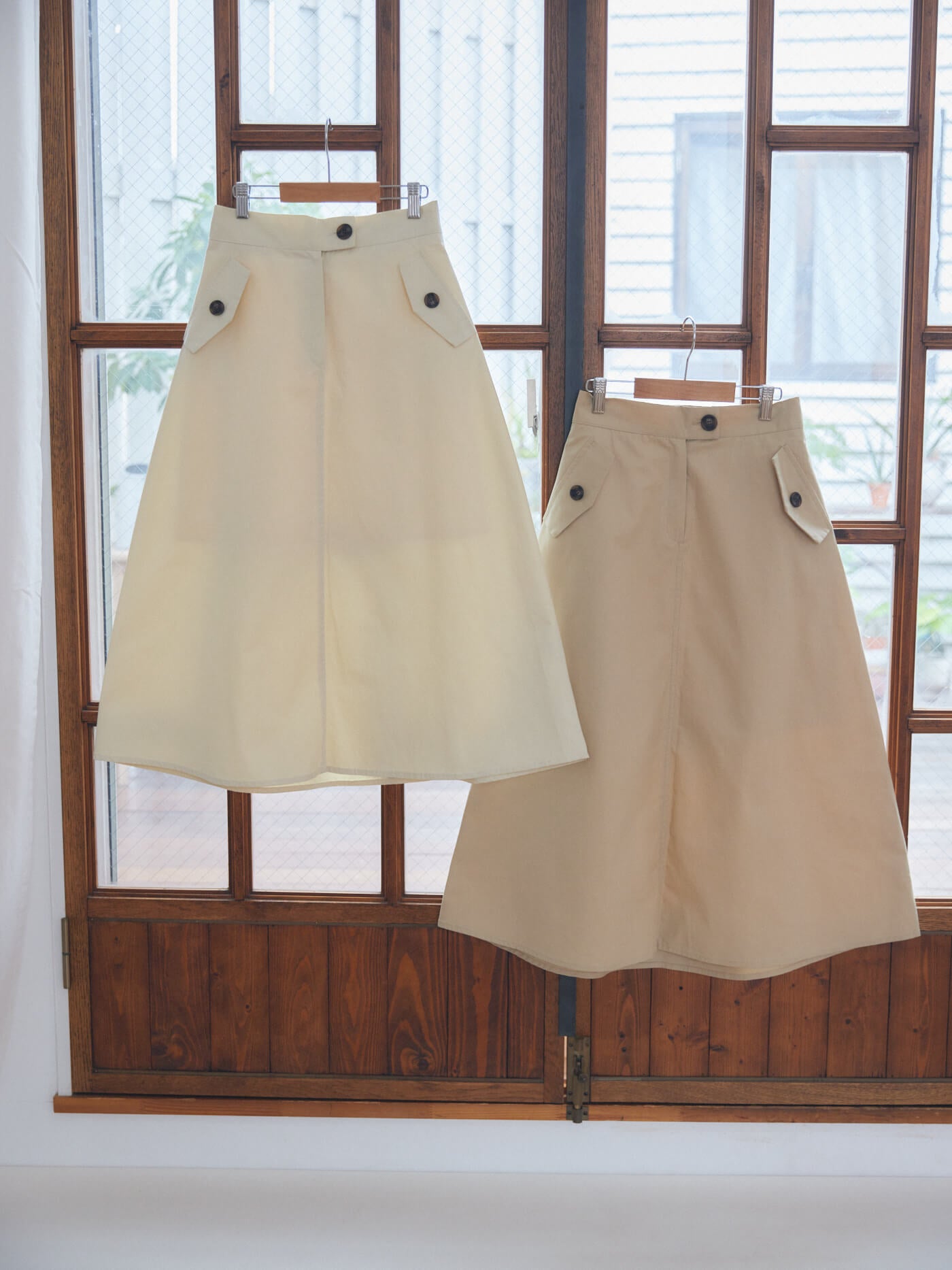 trench flare skirt