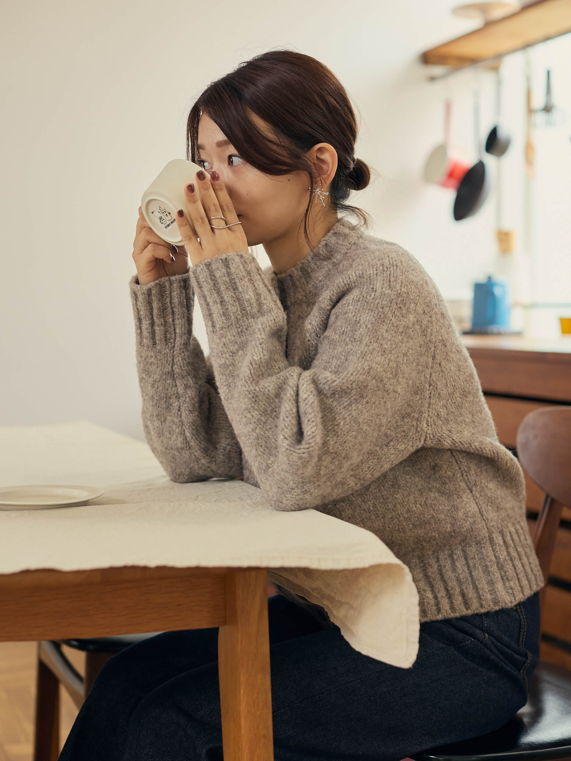 mixture knit cardigan