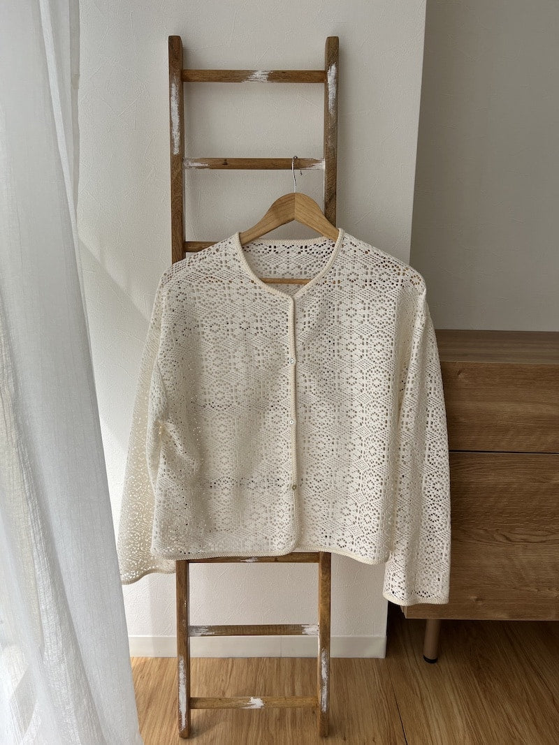blooming mesh cardigan
