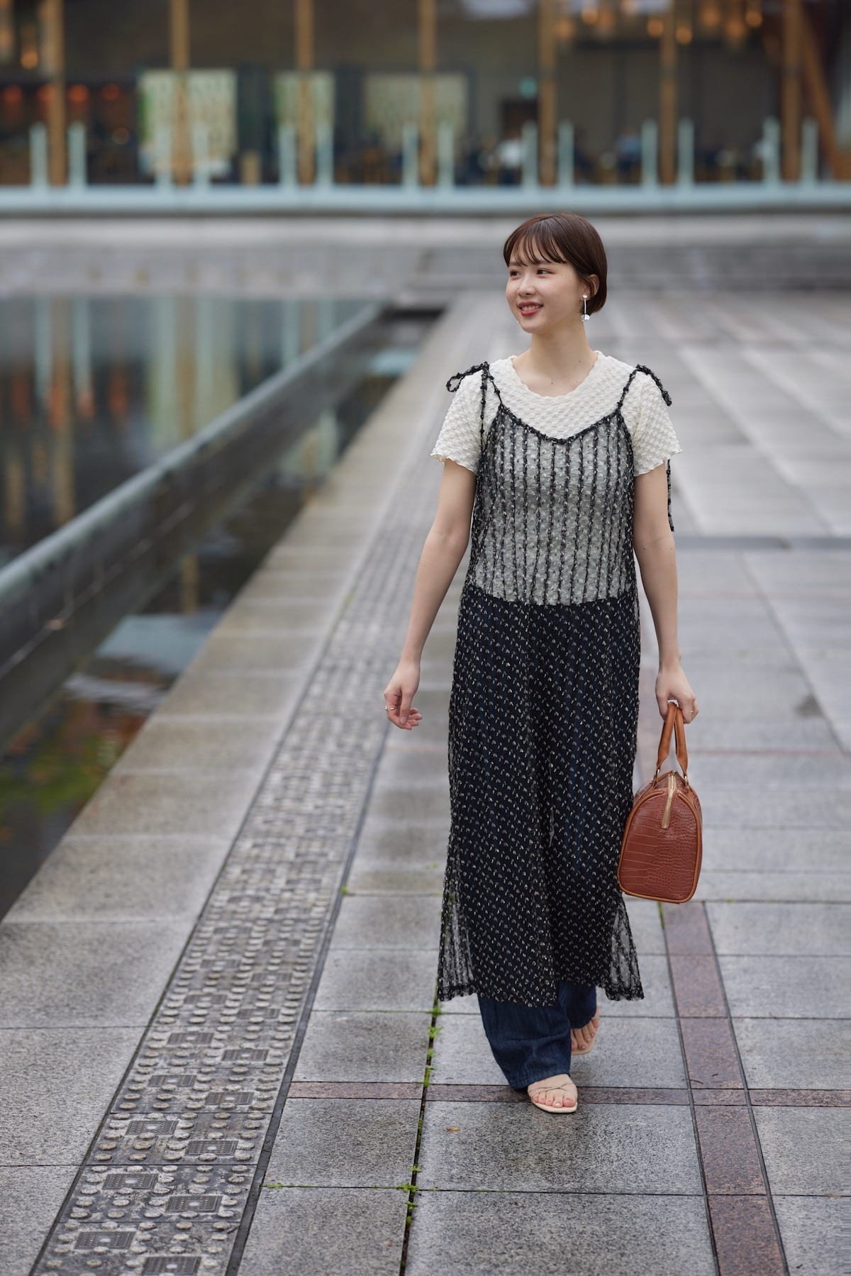 tulle lace cami op