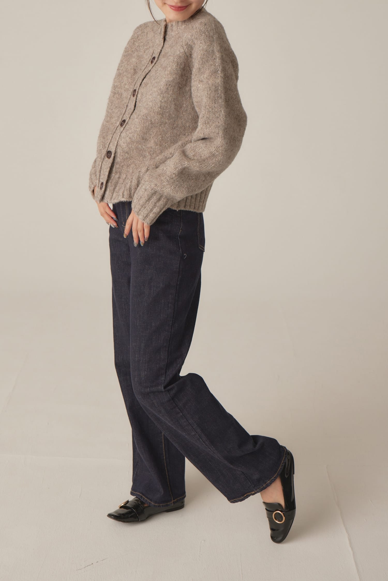 mixture knit cardigan