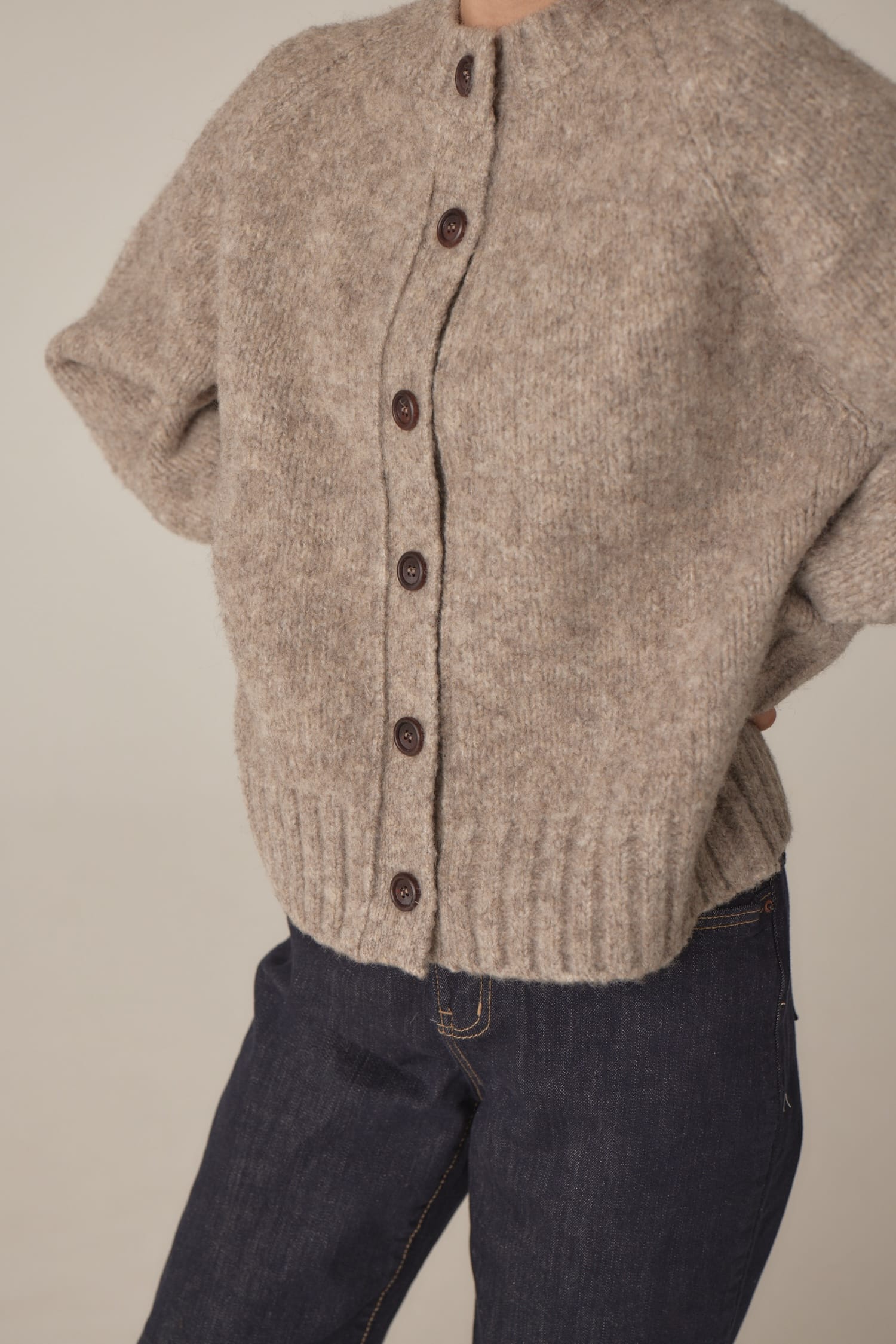 mixture knit cardigan