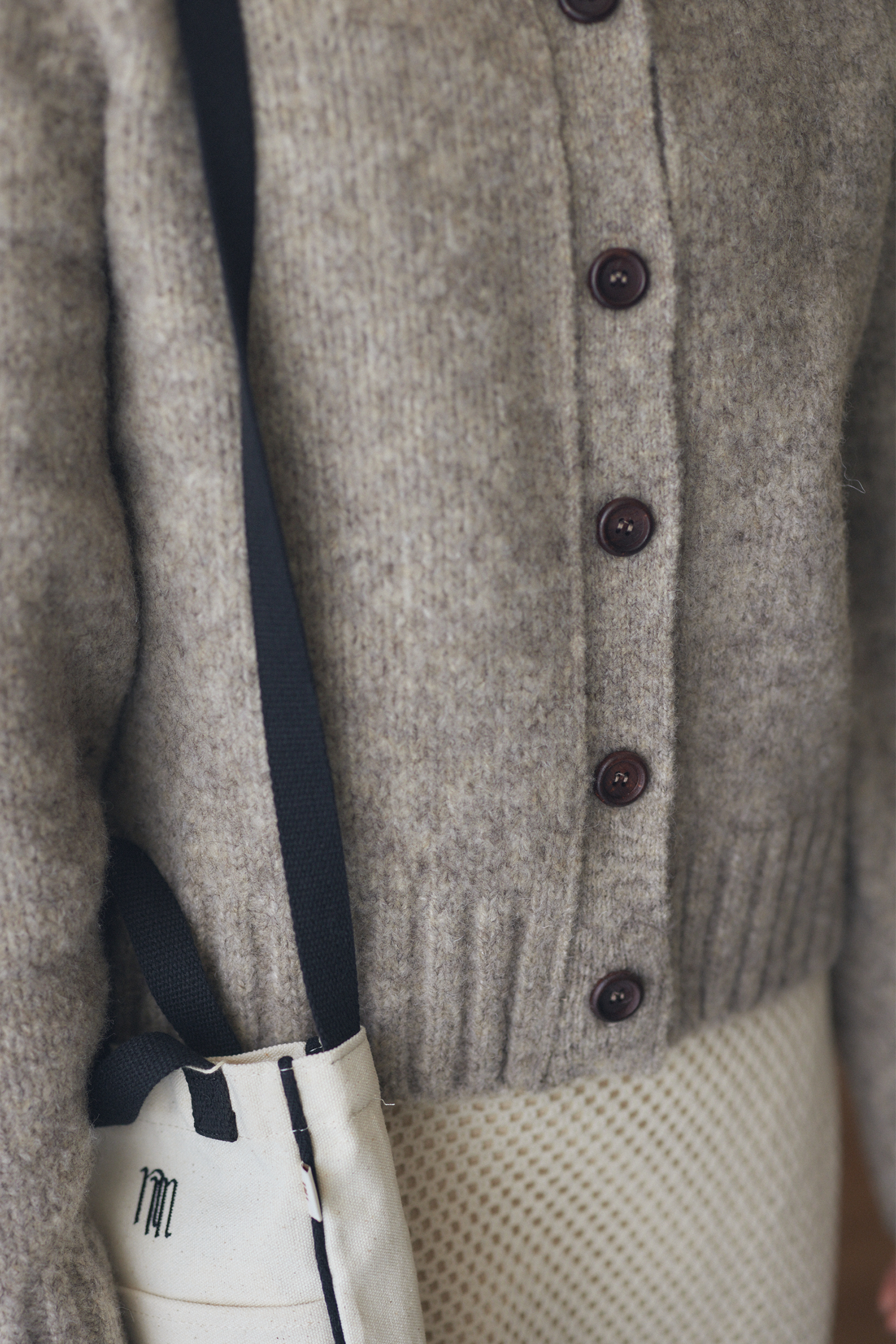 mixture knit cardigan