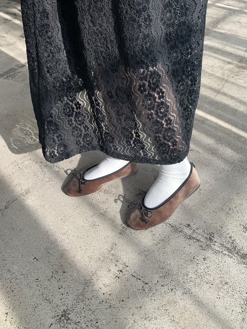 velours ballet shoes