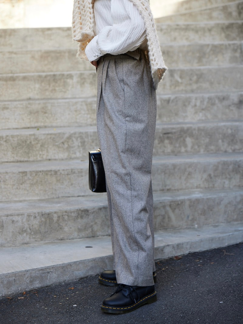herringbone side belt pant