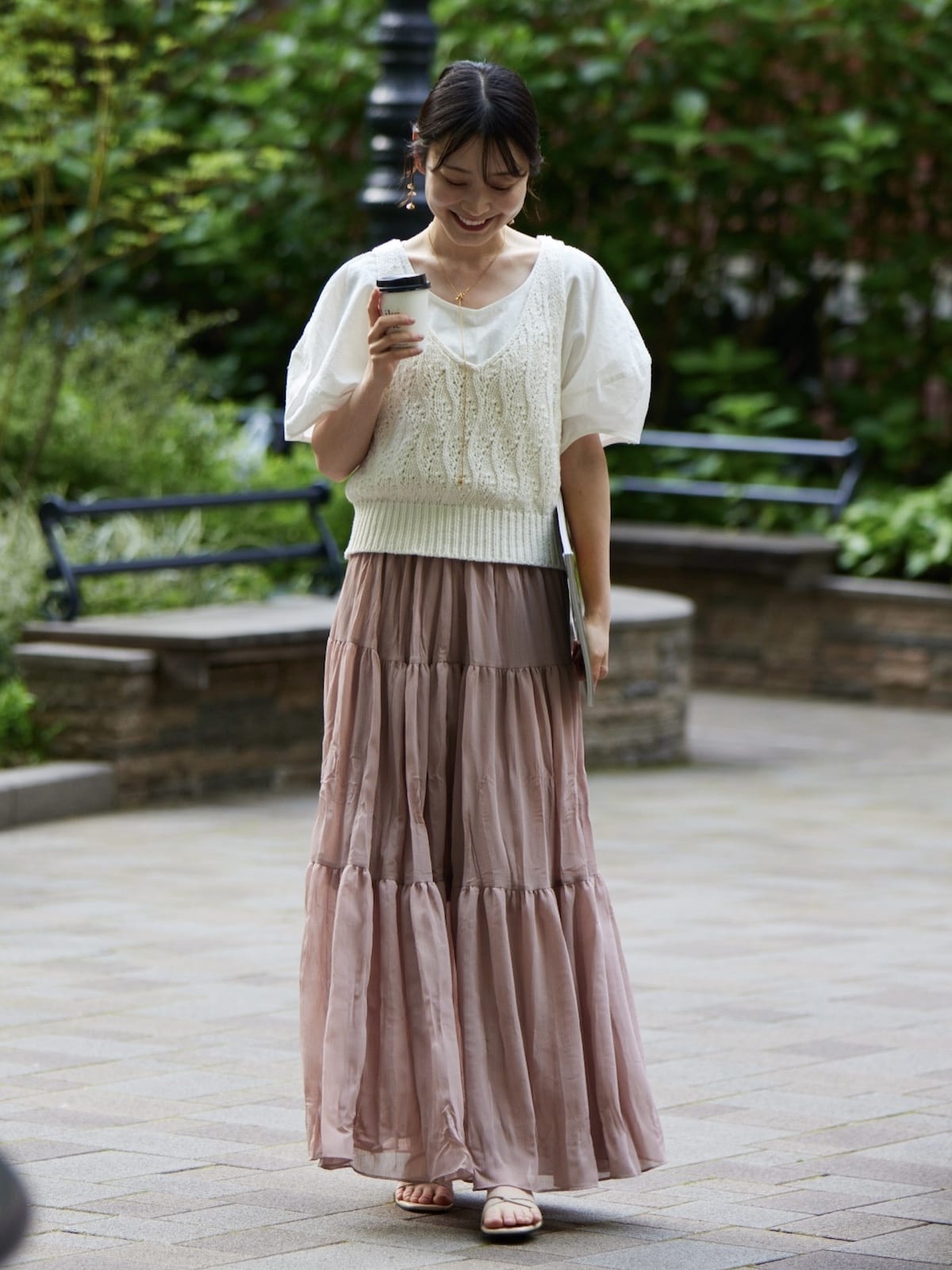 tiered fuwafuwa skirt
