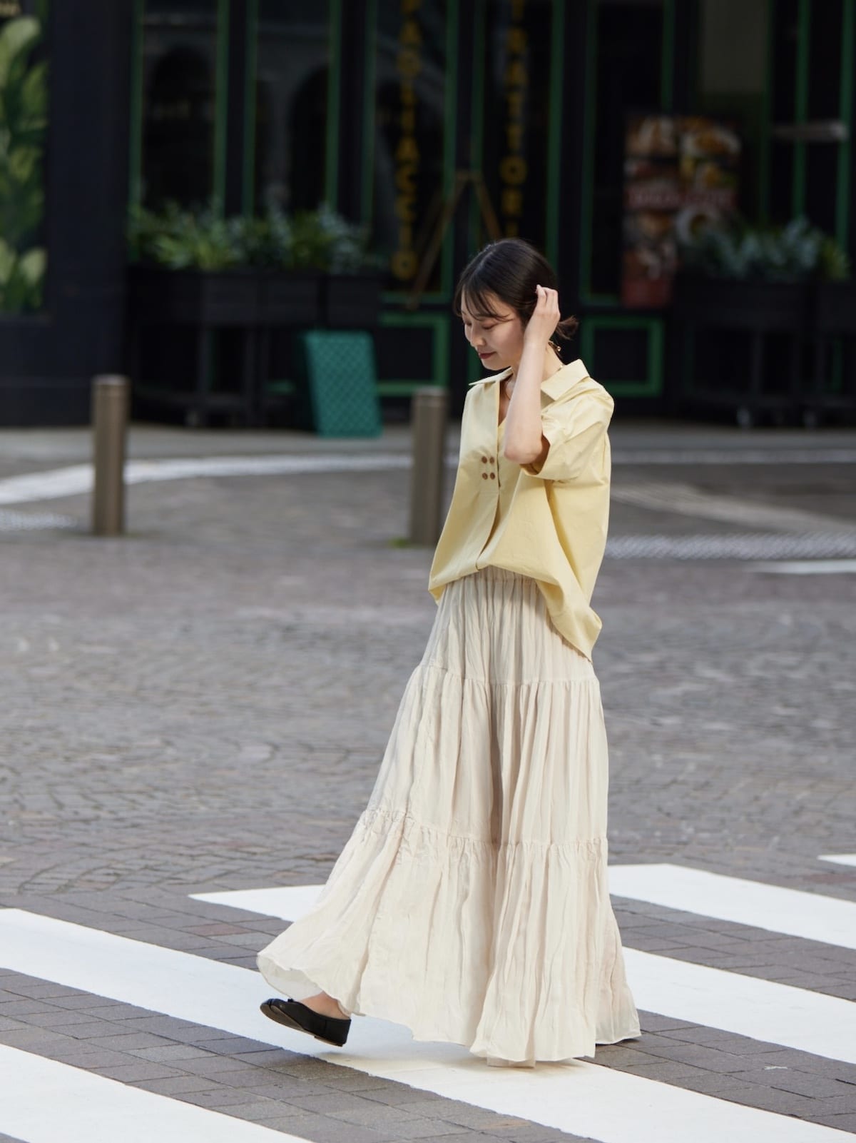 tiered fuwafuwa skirt