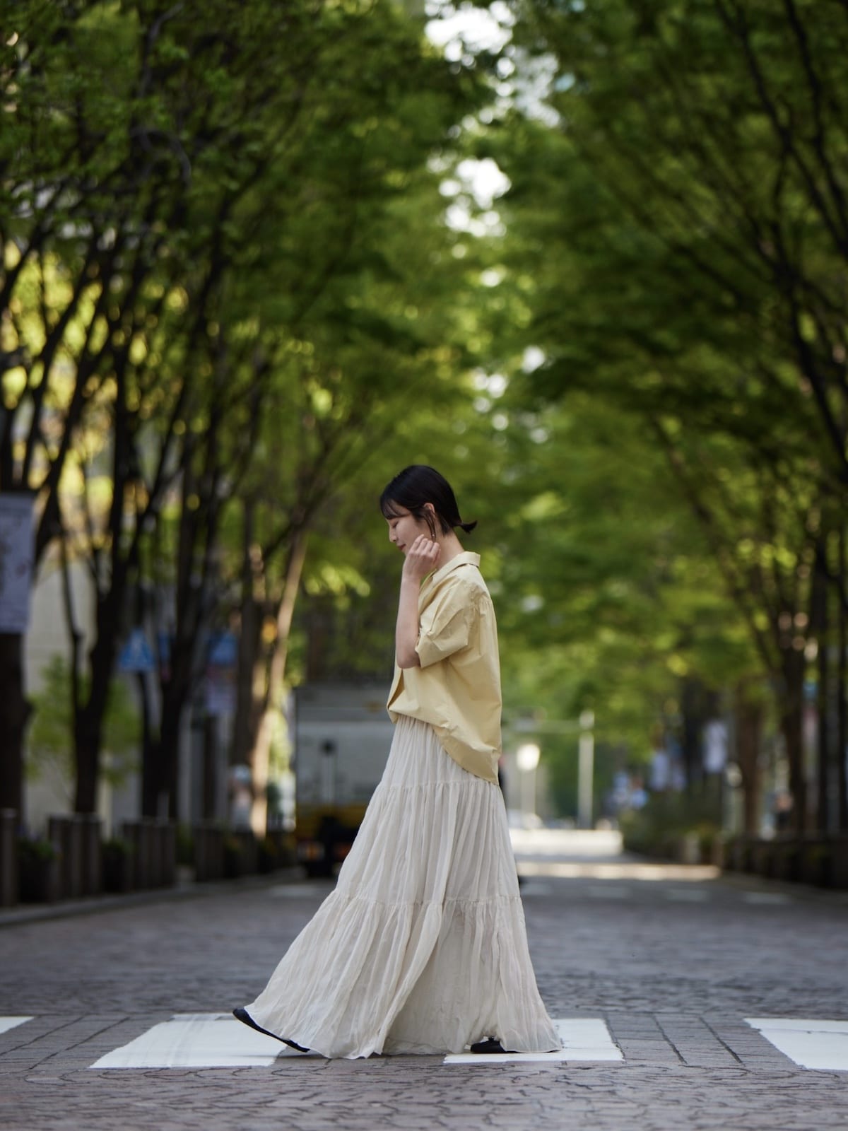 tiered fuwafuwa skirt