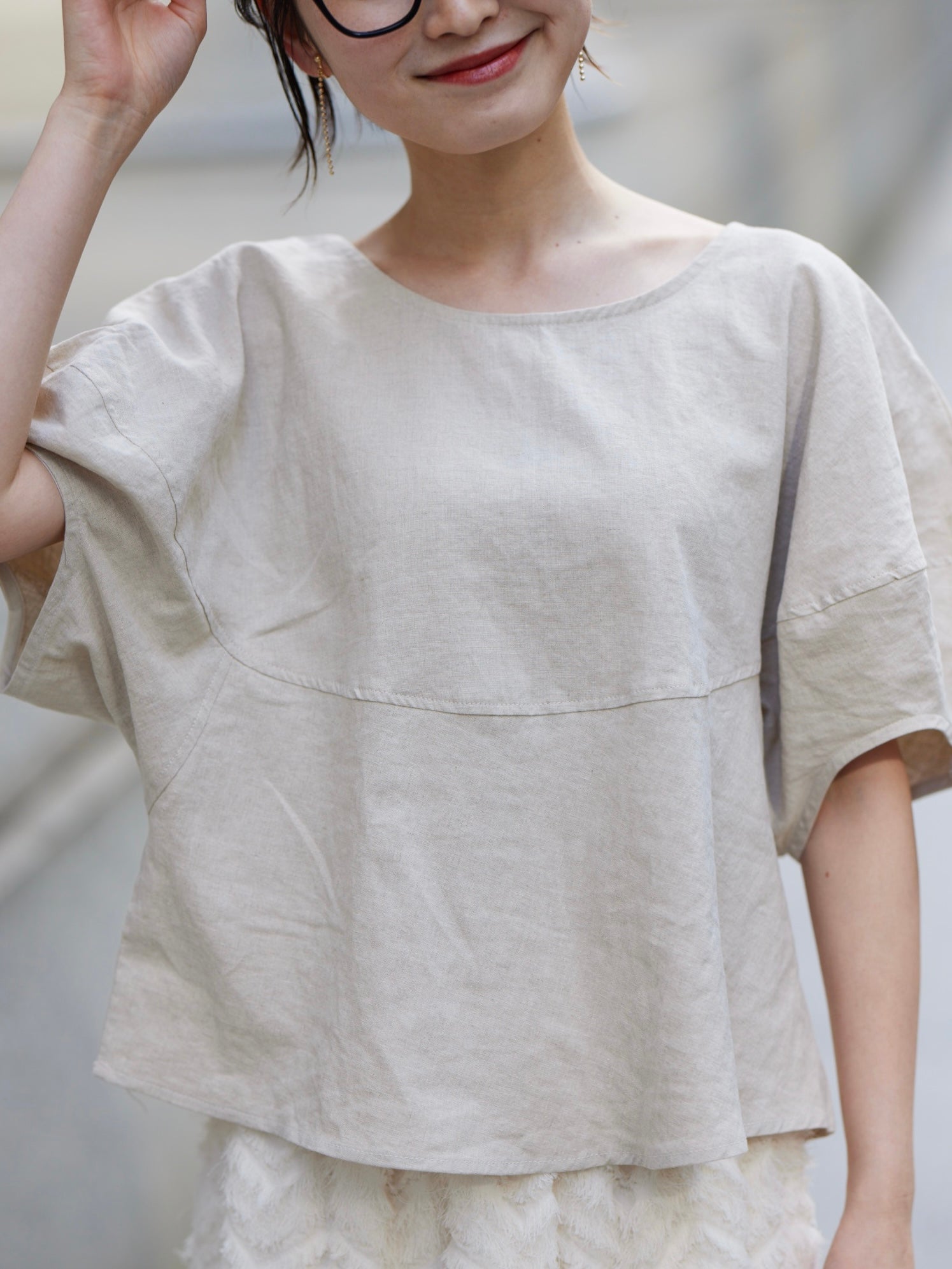 puff sleeve linen tops