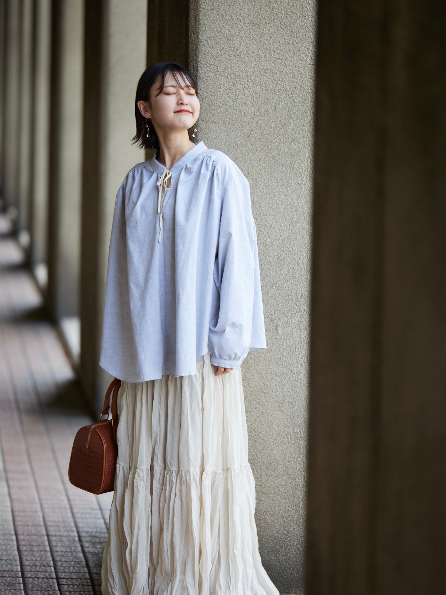 chiffon flare blouse