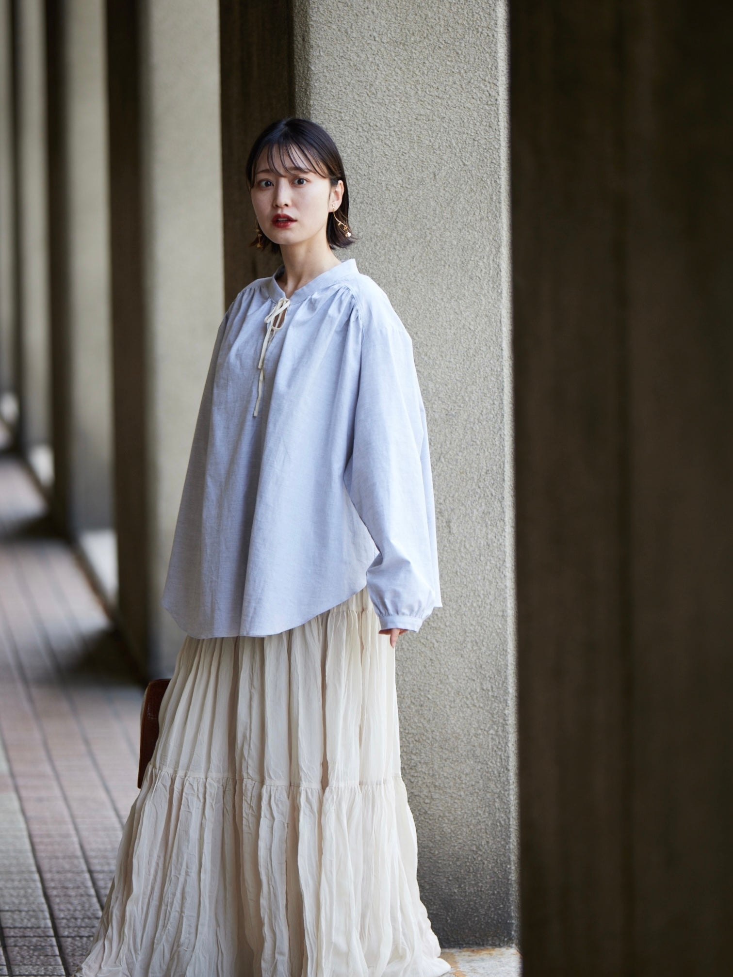 chiffon flare blouse