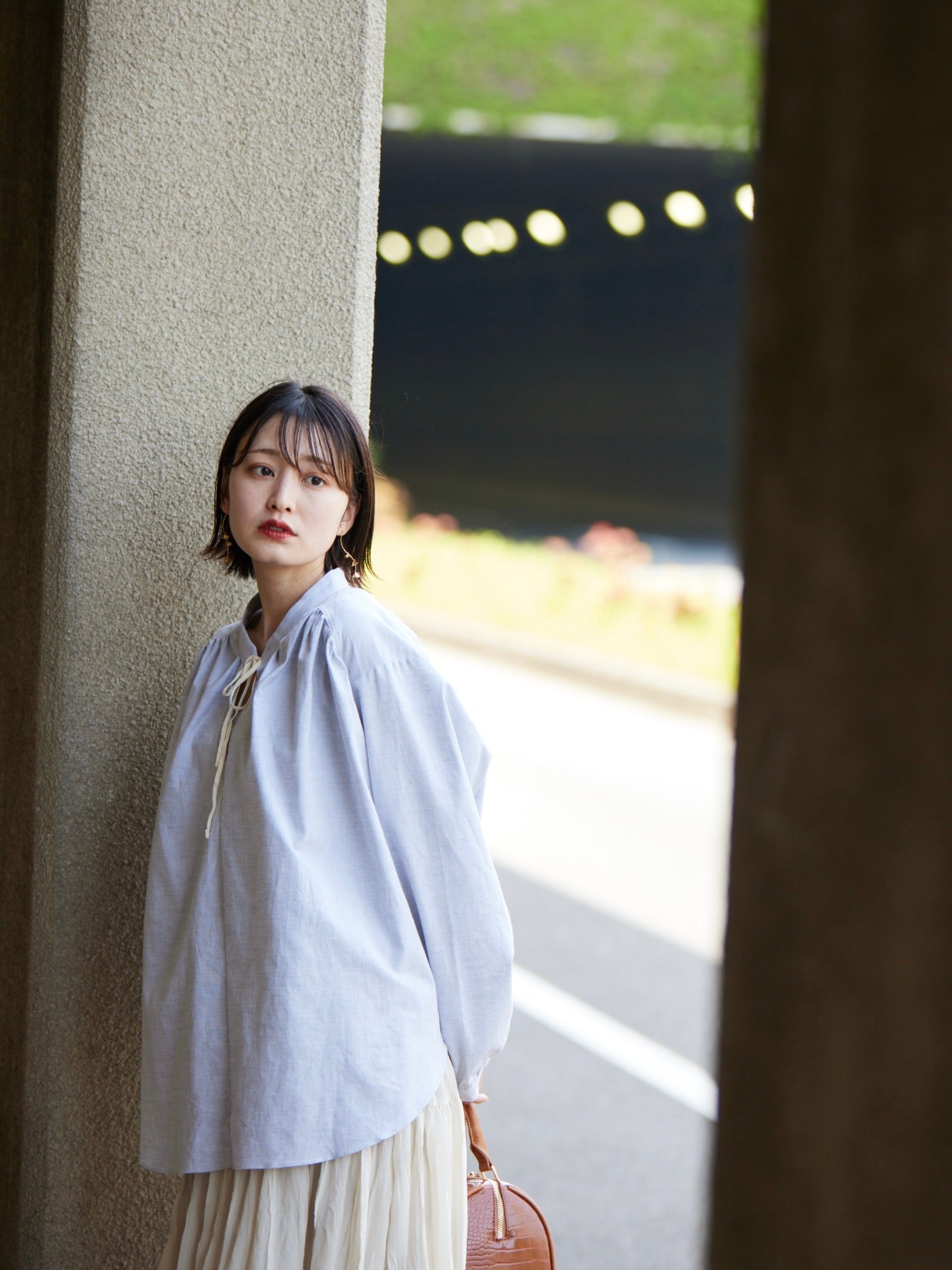 chiffon flare blouse