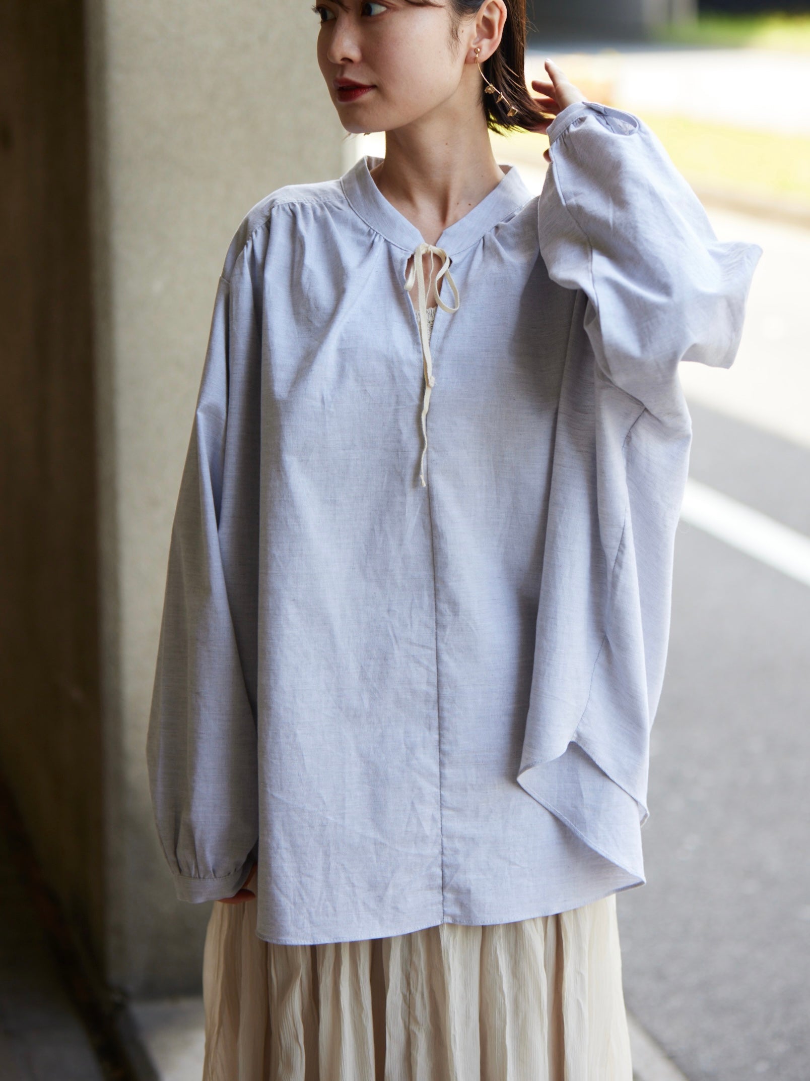 chiffon flare blouse