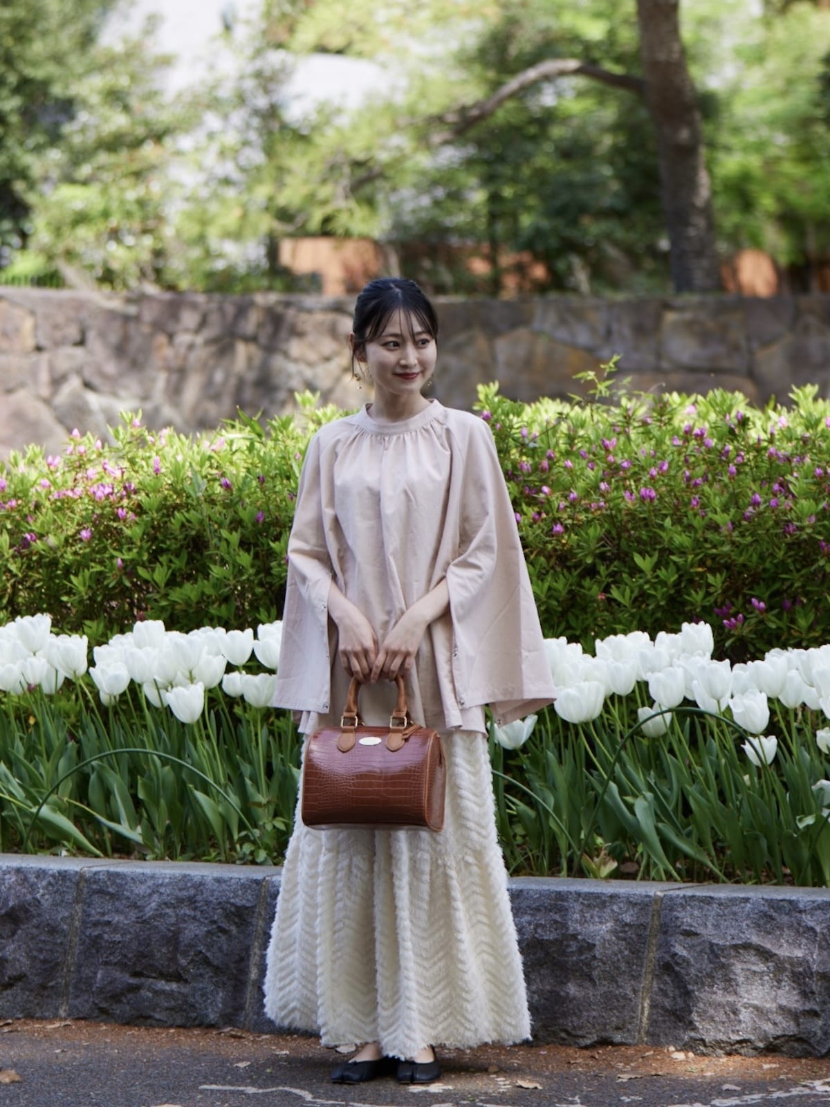 sleeve slit gather blouse POPUP