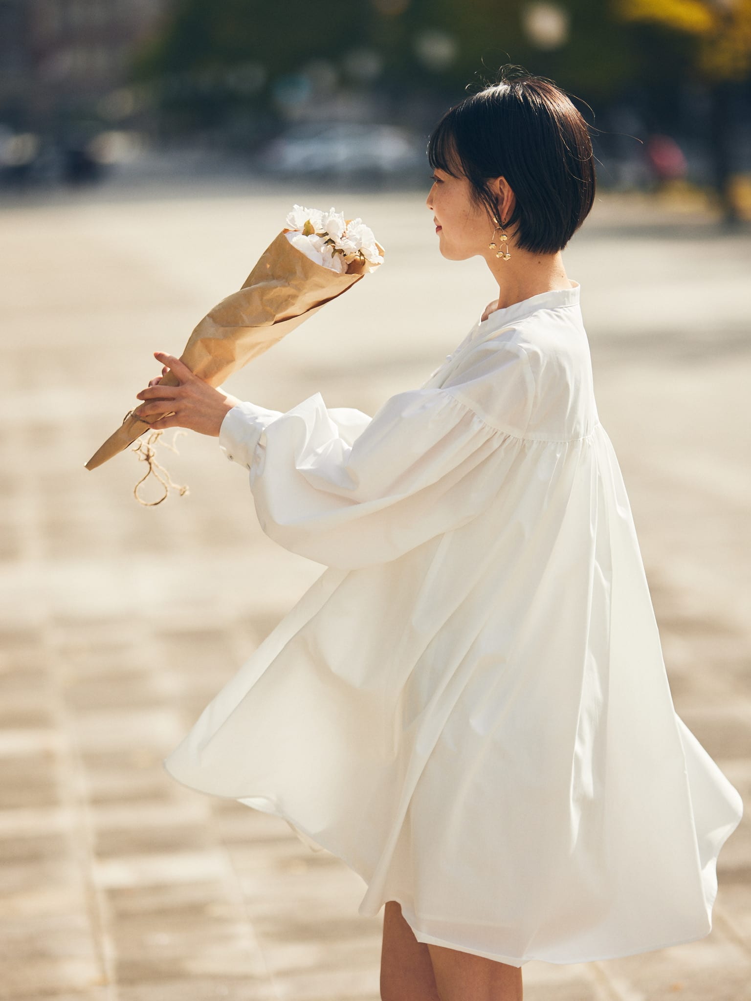 volume gather mini one-piece
