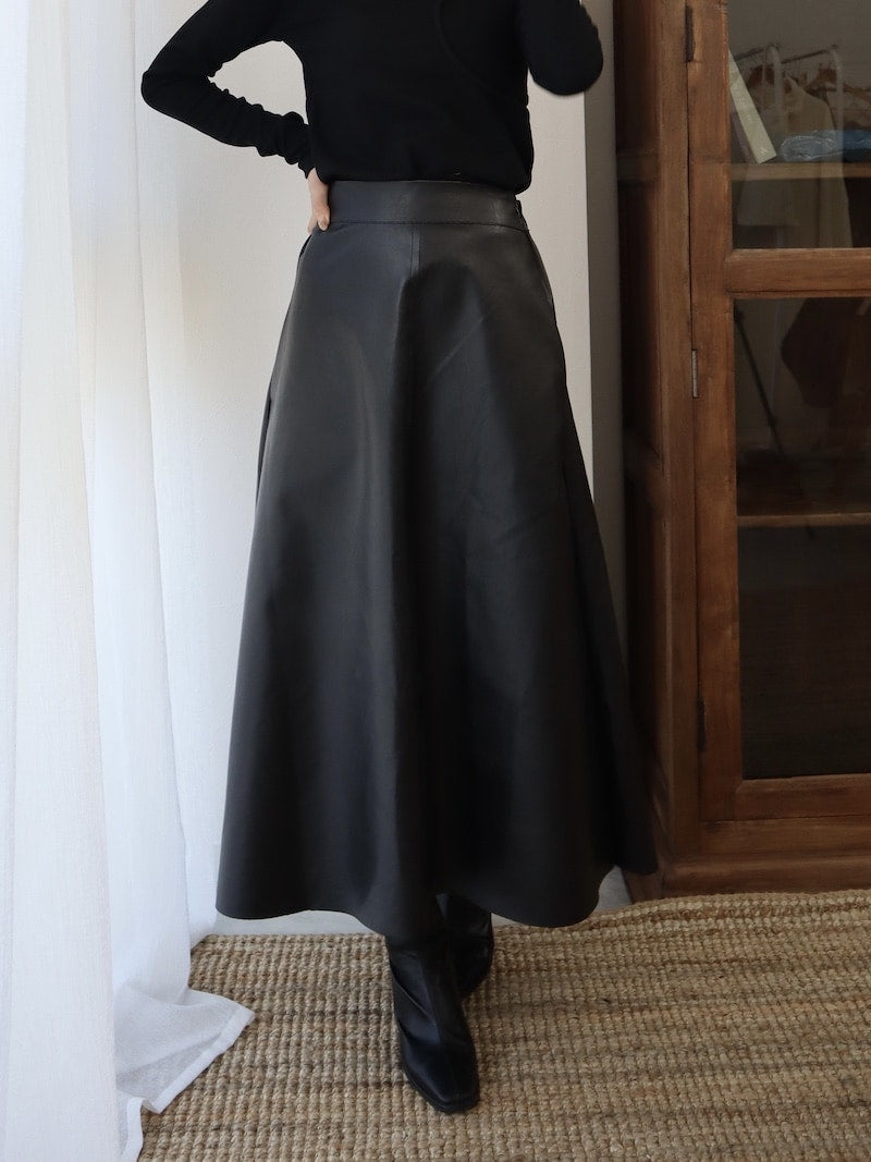 volume leather skirts
