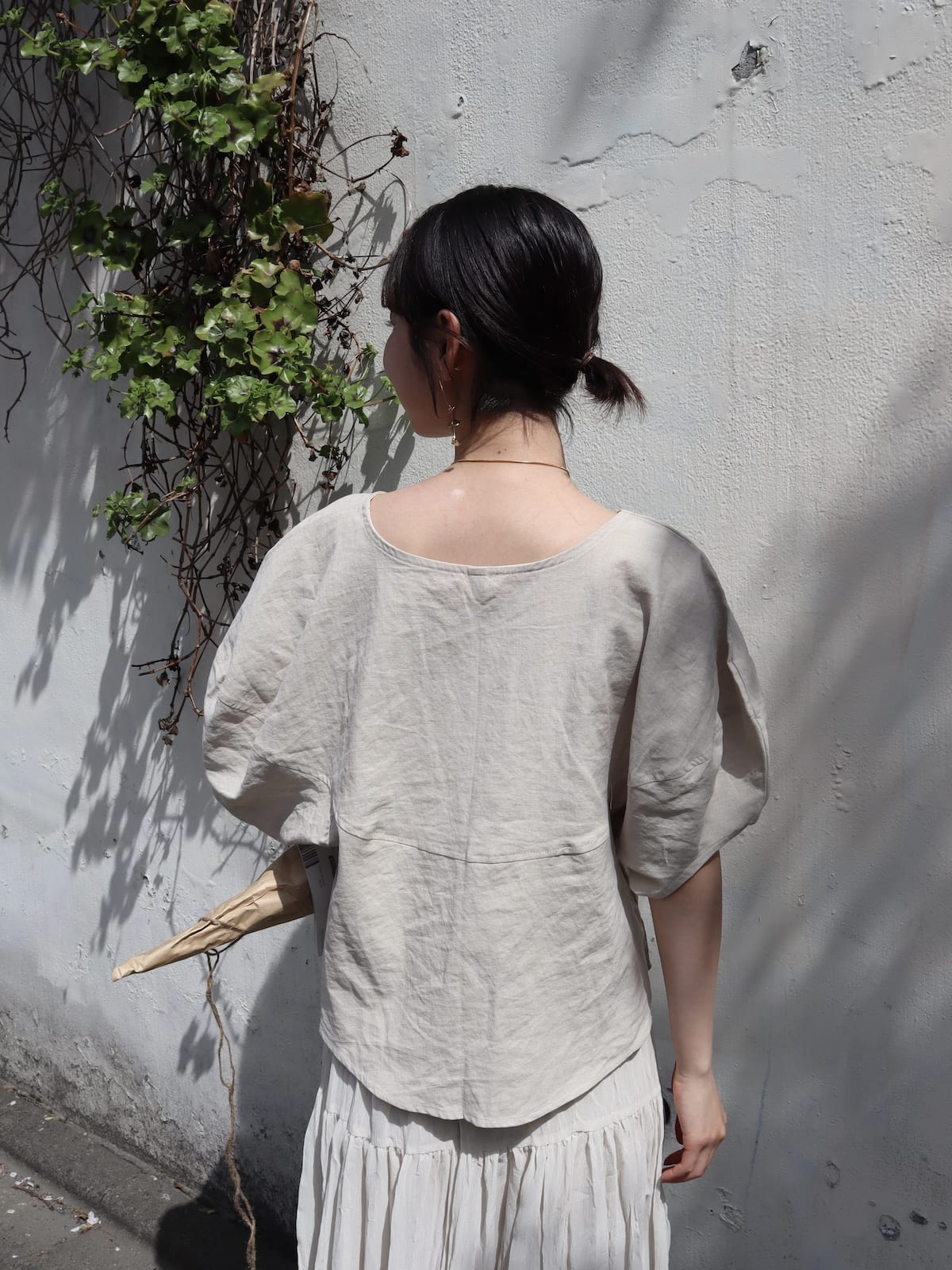 puff sleeve linen tops