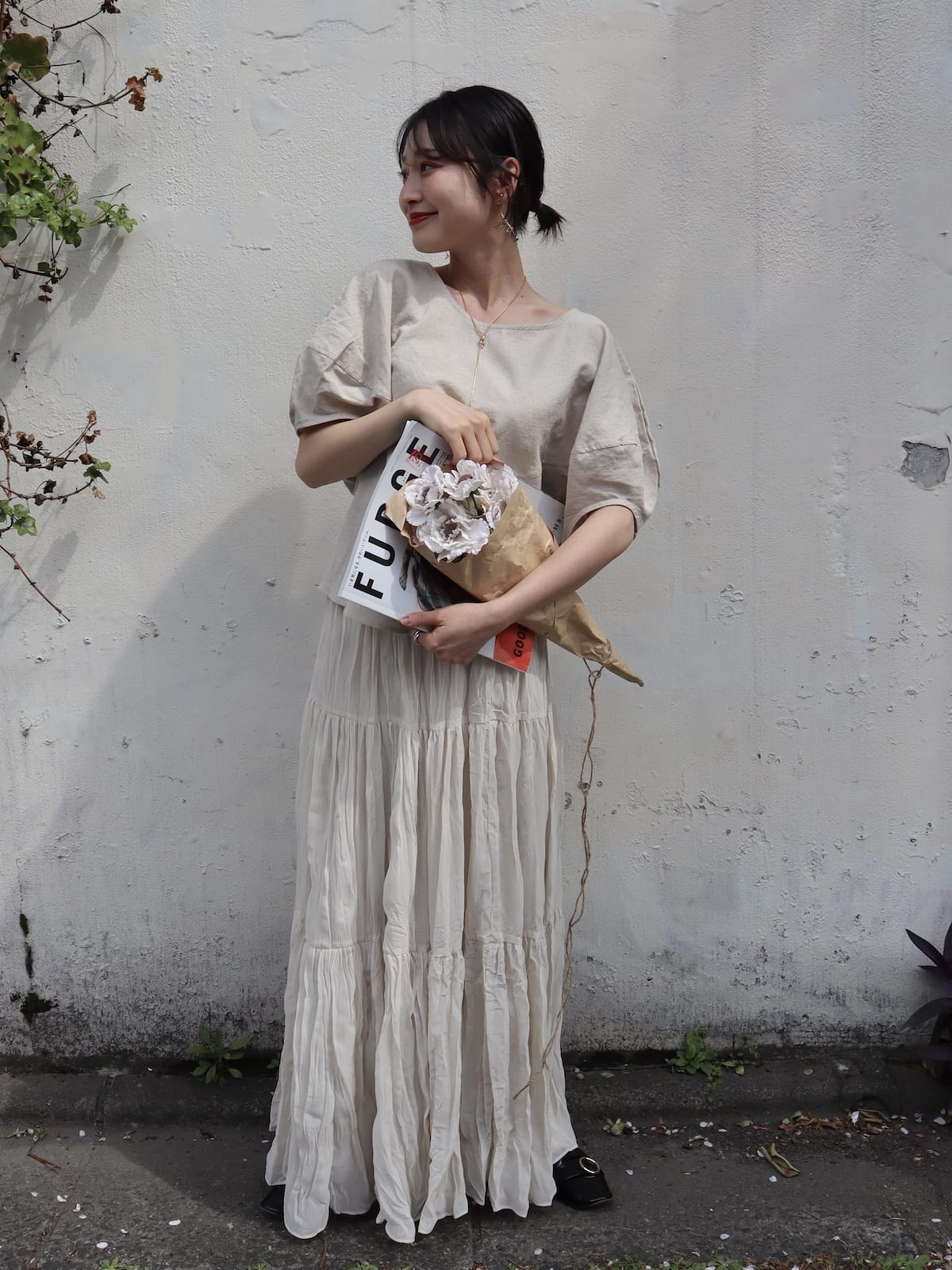 tiered fuwafuwa skirt